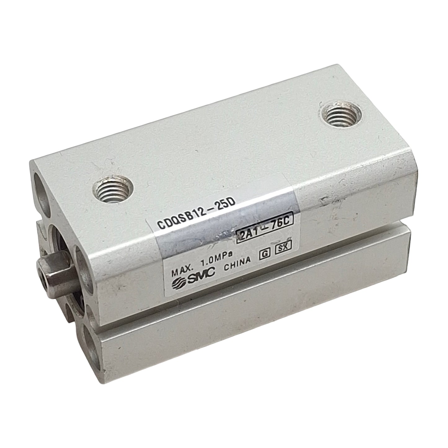 Used Lot of 2 SMC CDQSB12-25D Compact Cylinder, ø12mm Bore, 25mm Stroke, M5, 1.0MPa