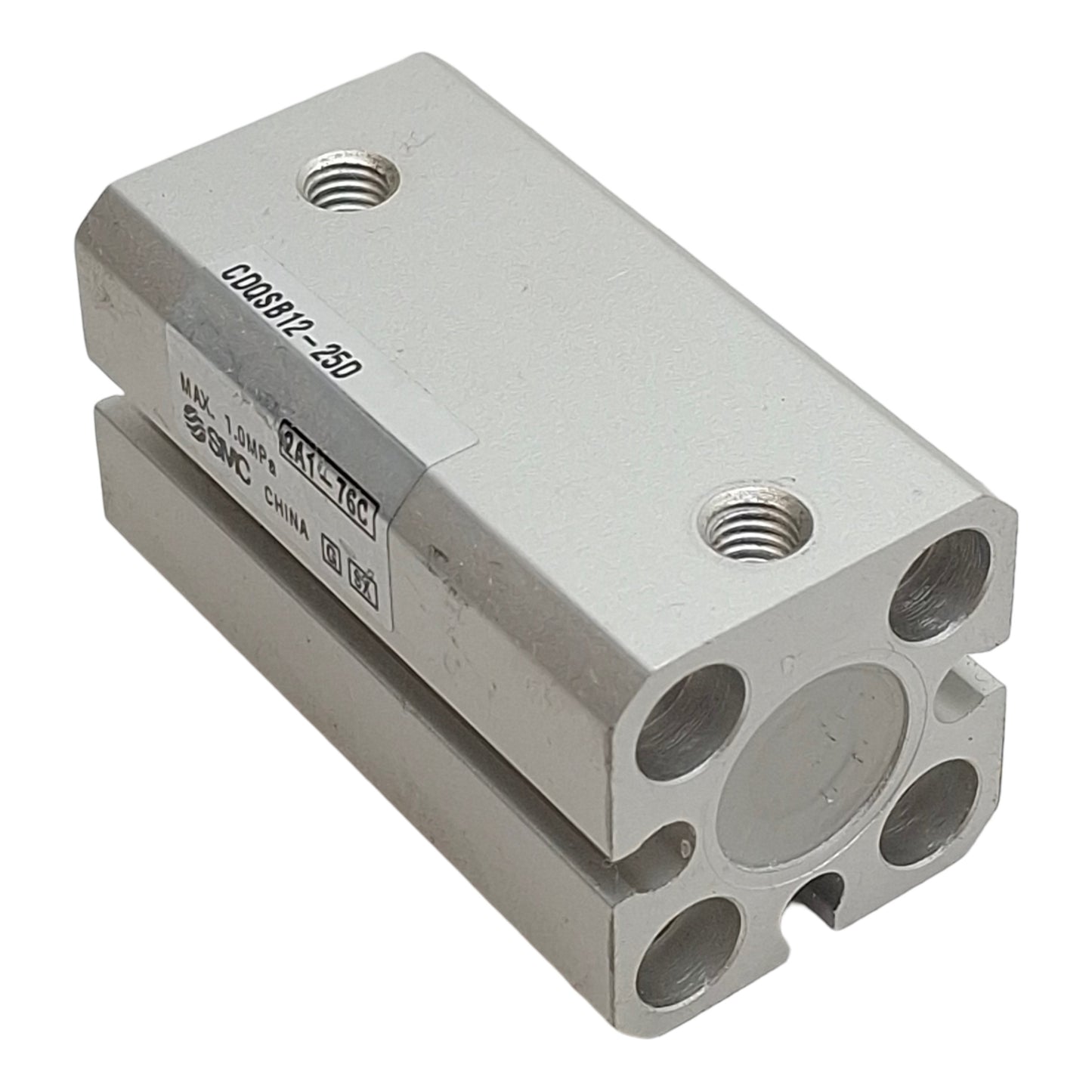 Used Lot of 2 SMC CDQSB12-25D Compact Cylinder, ø12mm Bore, 25mm Stroke, M5, 1.0MPa