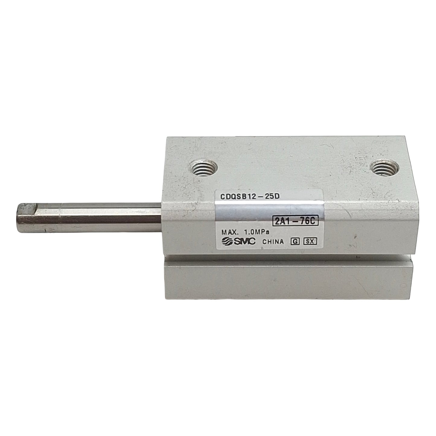 Used Lot of 2 SMC CDQSB12-25D Compact Cylinder, ø12mm Bore, 25mm Stroke, M5, 1.0MPa