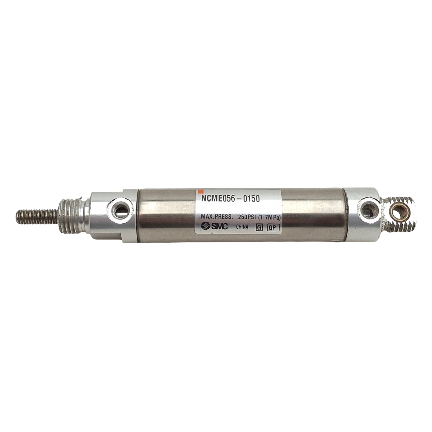 Used SMC NCME056-0150 Pneumatic Cylinder ø9/16in Bore, 1-1/2in Stroke, #10-32, 250psi