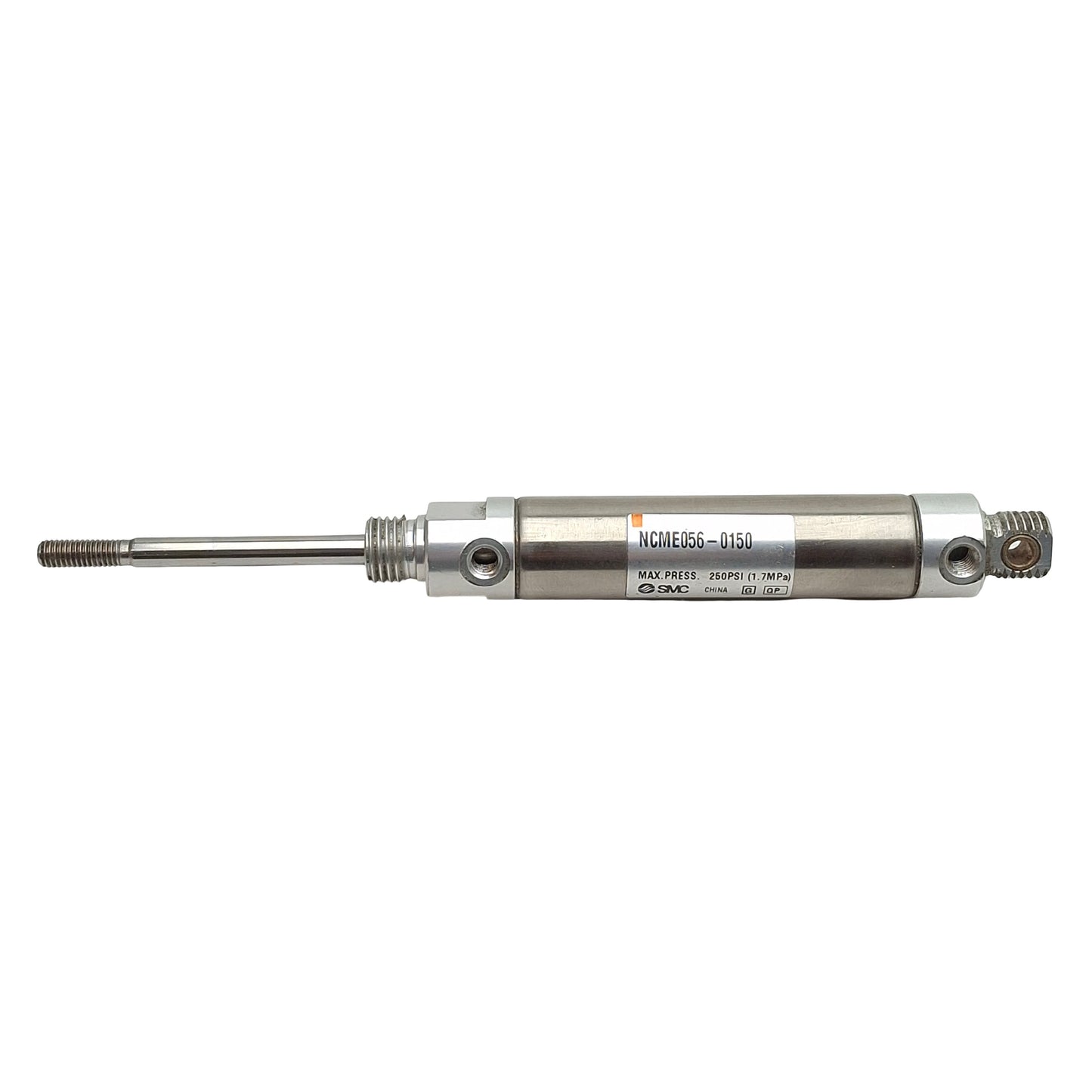 Used SMC NCME056-0150 Pneumatic Cylinder ø9/16in Bore, 1-1/2in Stroke, #10-32, 250psi