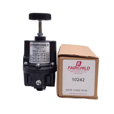 New Fairchild 10242 Pneumatic Pressure Regulator, 1/4" NPT, 1-60PSI Set, Max. 500PSI