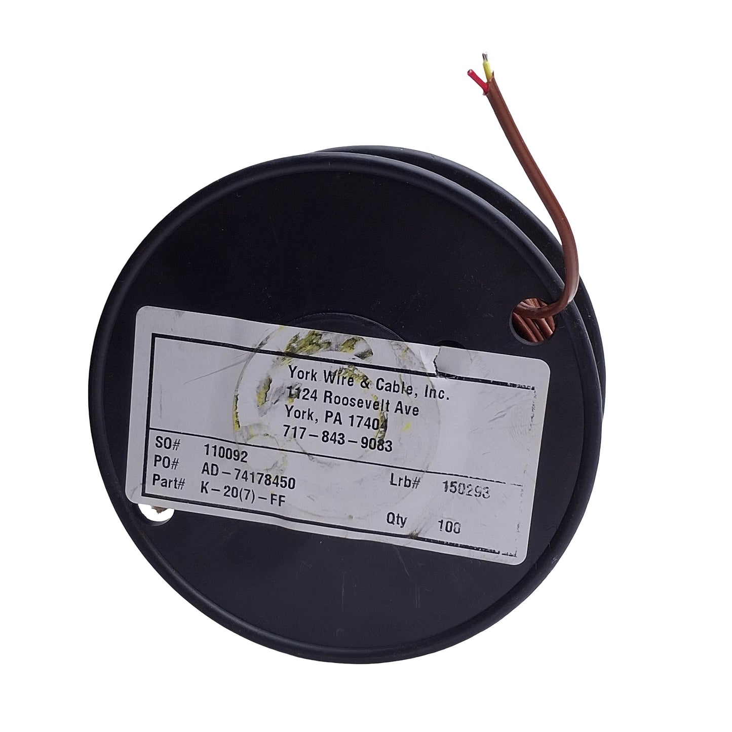 New – Open box York Wire & Cable K-20(7)-FF Thermocouple Extension Wire, 100ft Length, 18ga Str