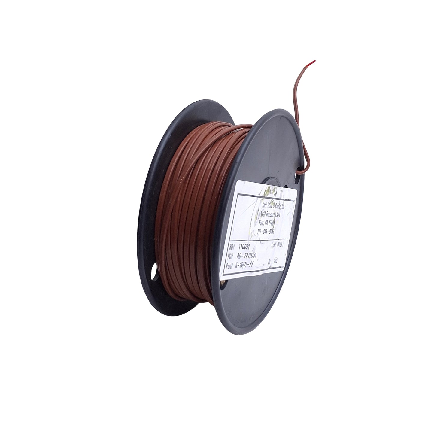 New – Open box York Wire & Cable K-20(7)-FF Thermocouple Extension Wire, 100ft Length, 18ga Str