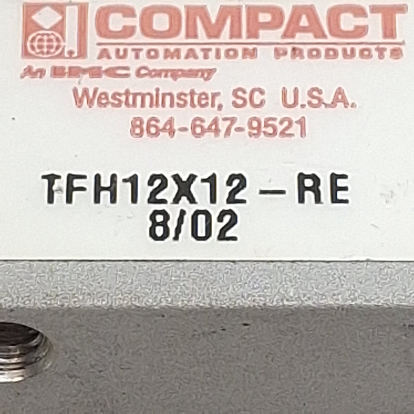 Used Compact TFH12X12-RE Compact Cylinder, ø1/2in Bore, 1/2in Stroke, 1/8in NPT