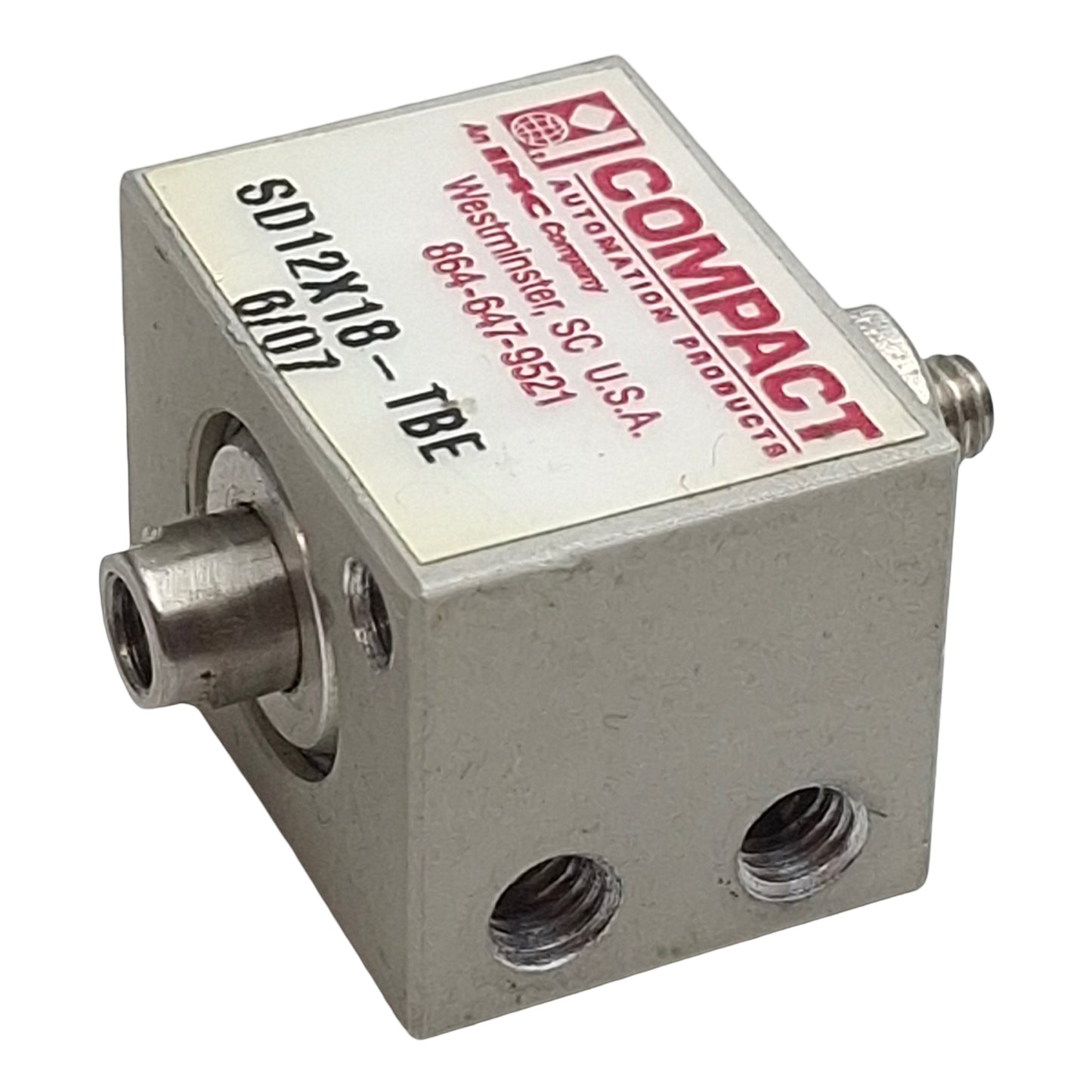 Used Compact SD12X18-TBE Compact Cylinder, ø1/2in Bore, 1/8in Stroke, #10-32UNF