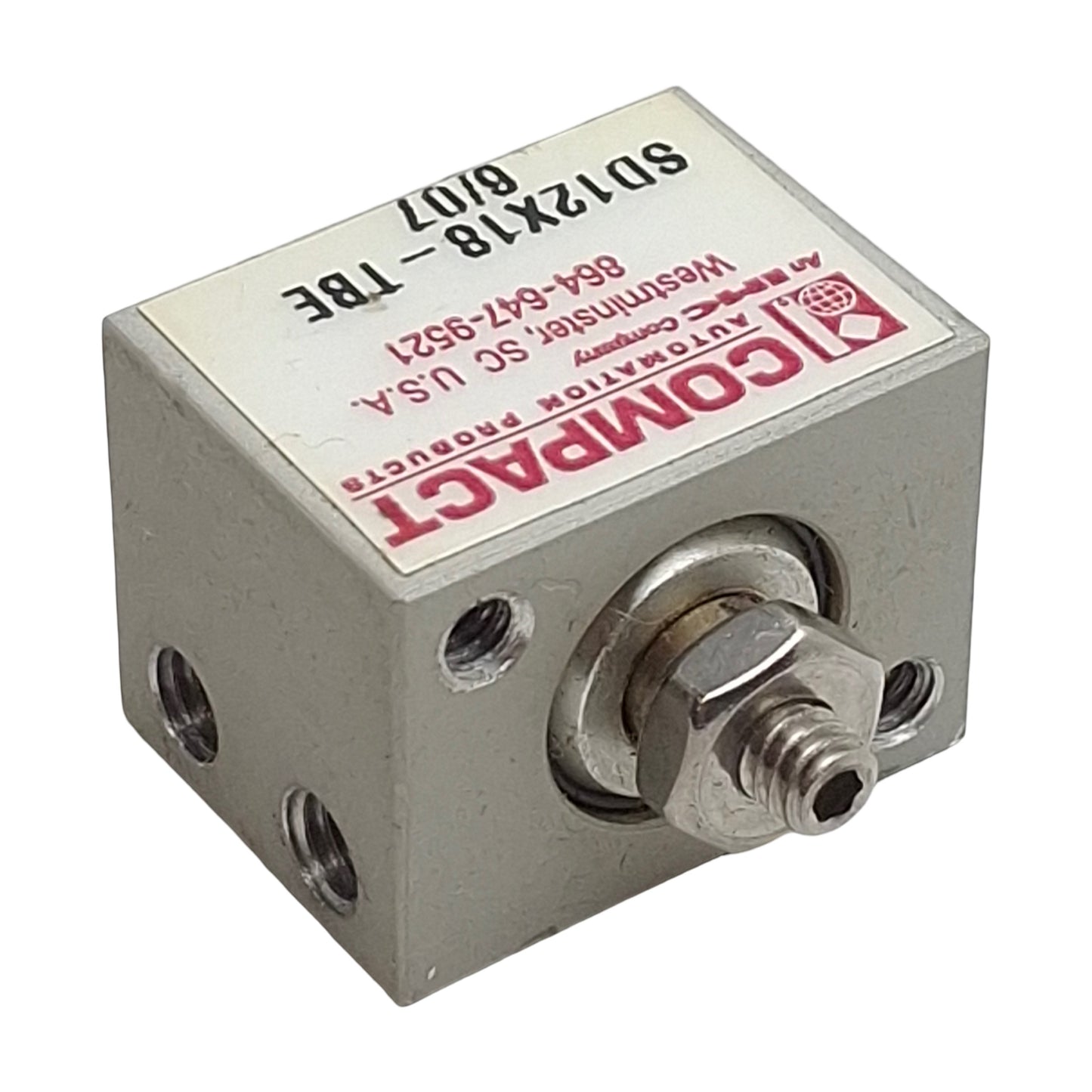 Used Compact SD12X18-TBE Compact Cylinder, ø1/2in Bore, 1/8in Stroke, #10-32UNF