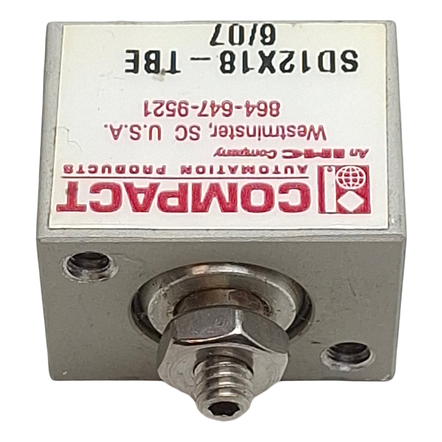 Used Compact SD12X18-TBE Compact Cylinder, ø1/2in Bore, 1/8in Stroke, #10-32UNF