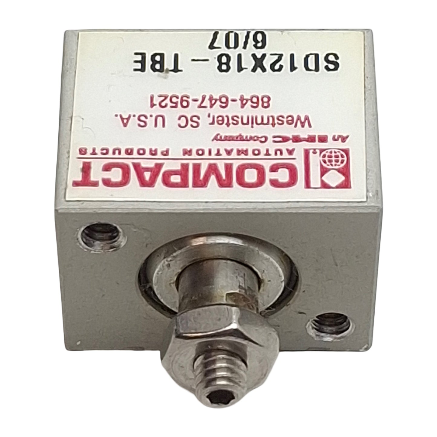 Used Compact SD12X18-TBE Compact Cylinder, ø1/2in Bore, 1/8in Stroke, #10-32UNF