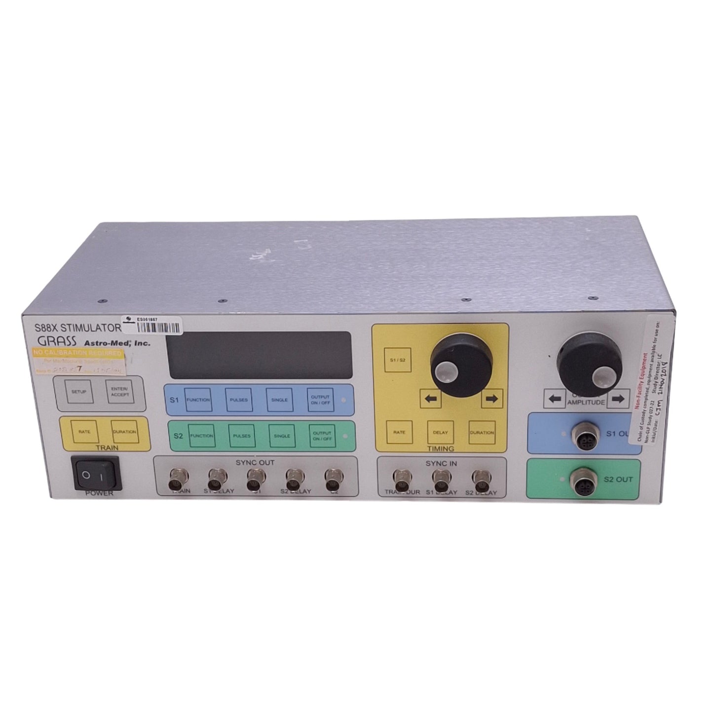 Used Grass Astro-Med S88X Square Pulse Stimulator, Dual Output, 115/230VAC, USB