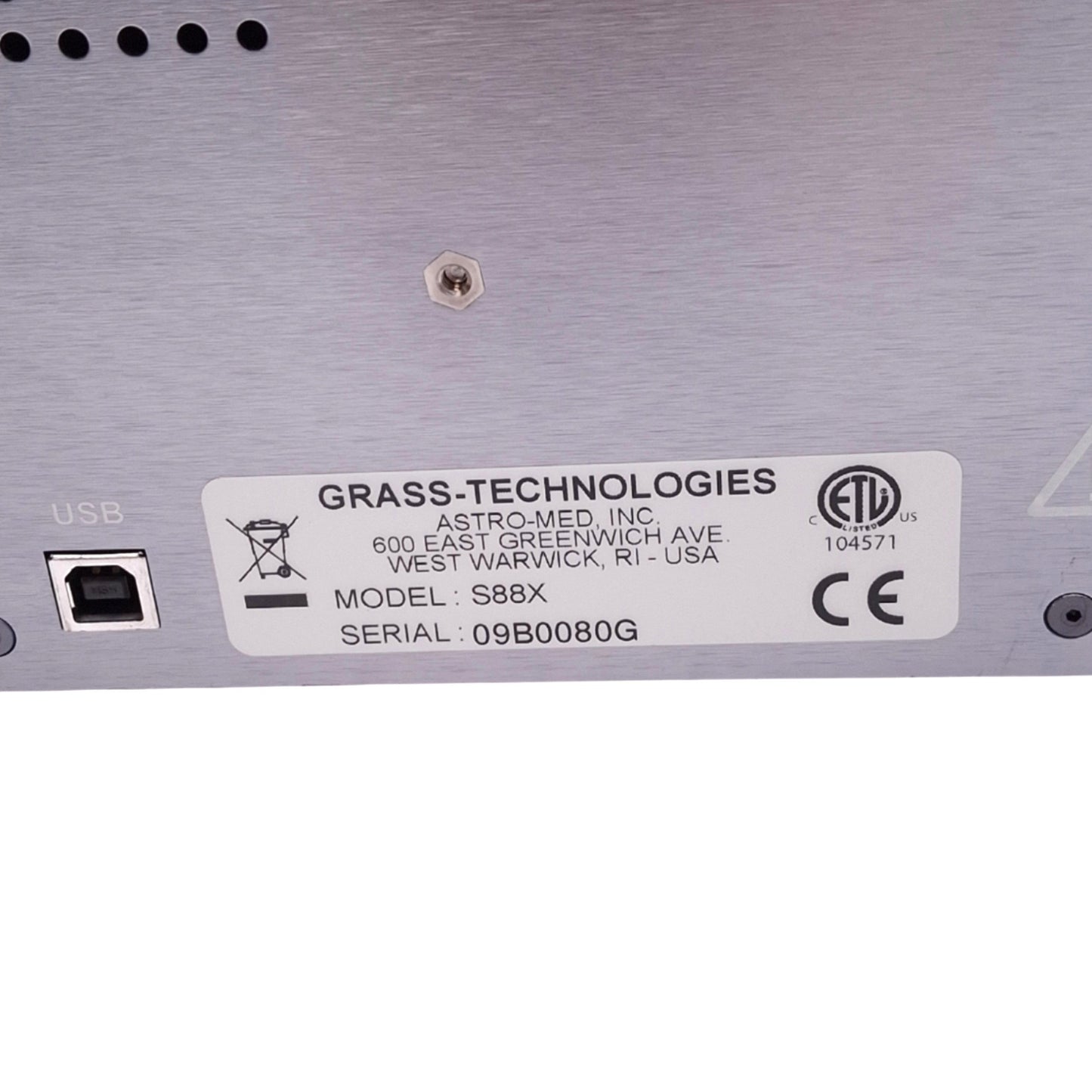 Used Grass Astro-Med S88X Square Pulse Stimulator, Dual Output, 115/230VAC, USB