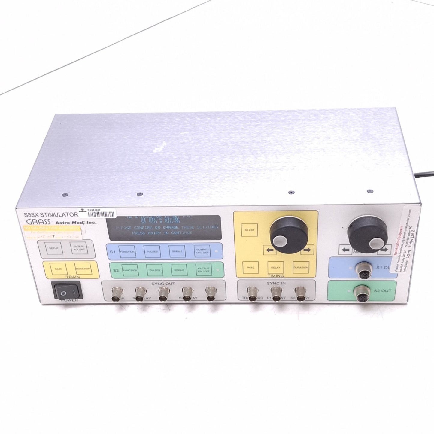 Used Grass Astro-Med S88X Square Pulse Stimulator, Dual Output, 115/230VAC, USB