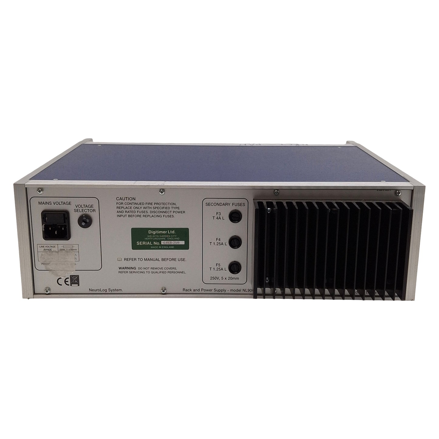 Used Digitimer NL900D NeuroLog Case And Power Unit, 13-Slots, 100-120/200-240VAC