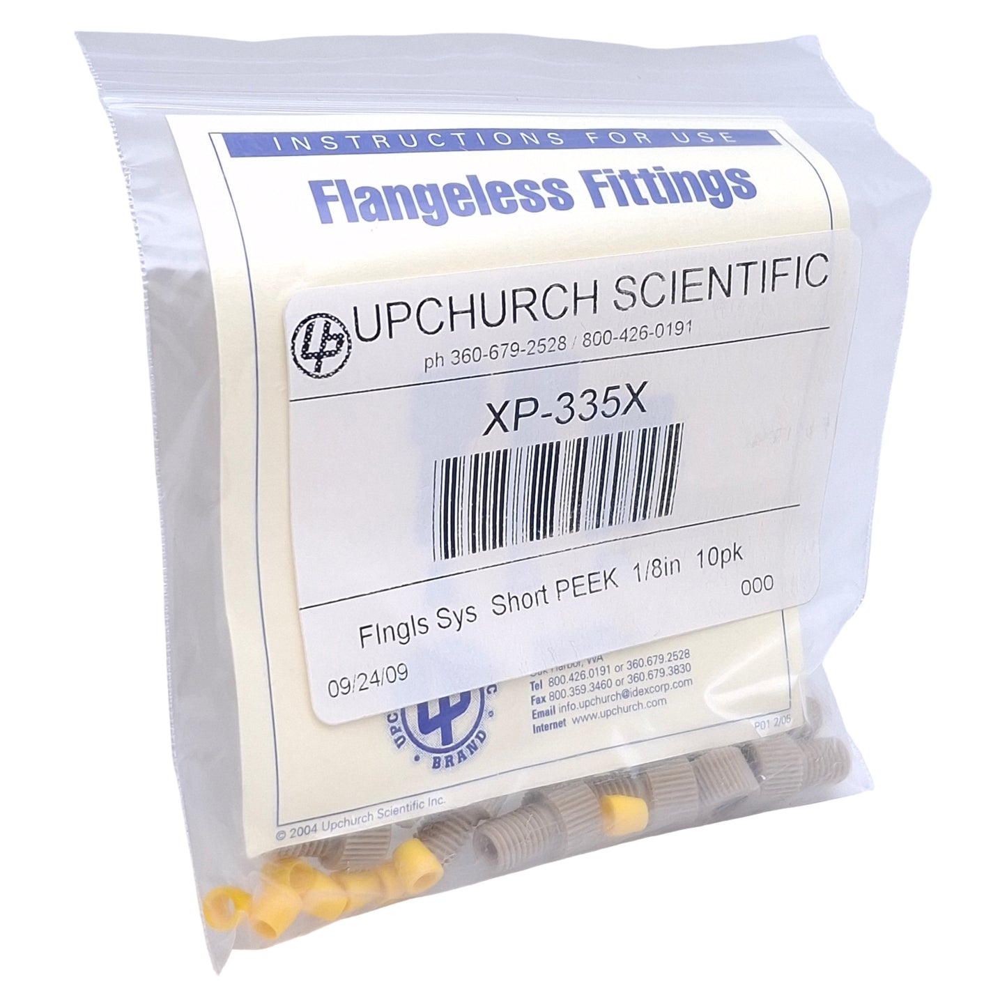 New Lot of 10 Upchurch Scientific XP-335X Flangeless Fitting ø1/16" & 1/8" Tubing