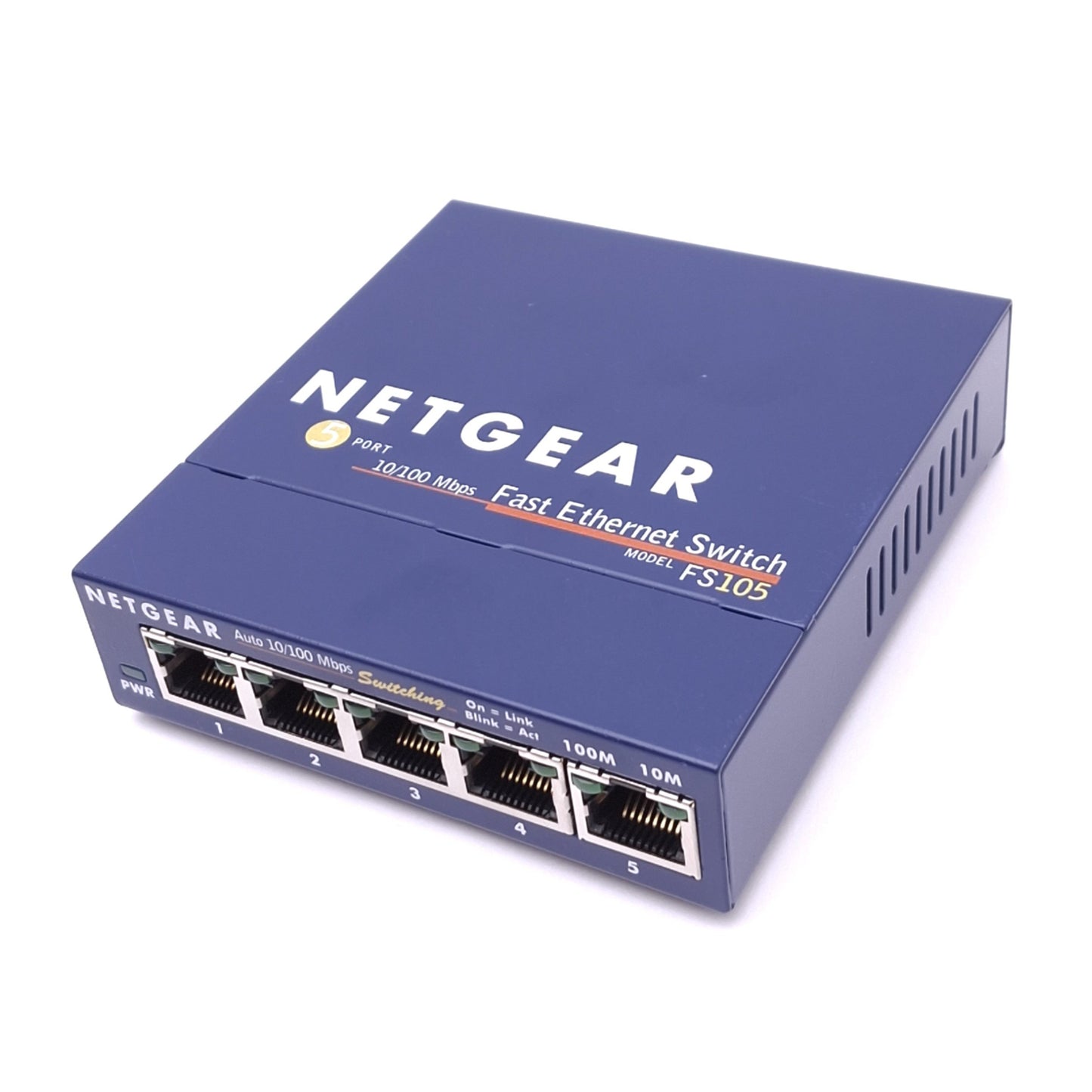 New – Open box Netgear FS105 ProSafe Fast Ethernet Switch, 5-Port, 10/100Mbps, 7.5VDC