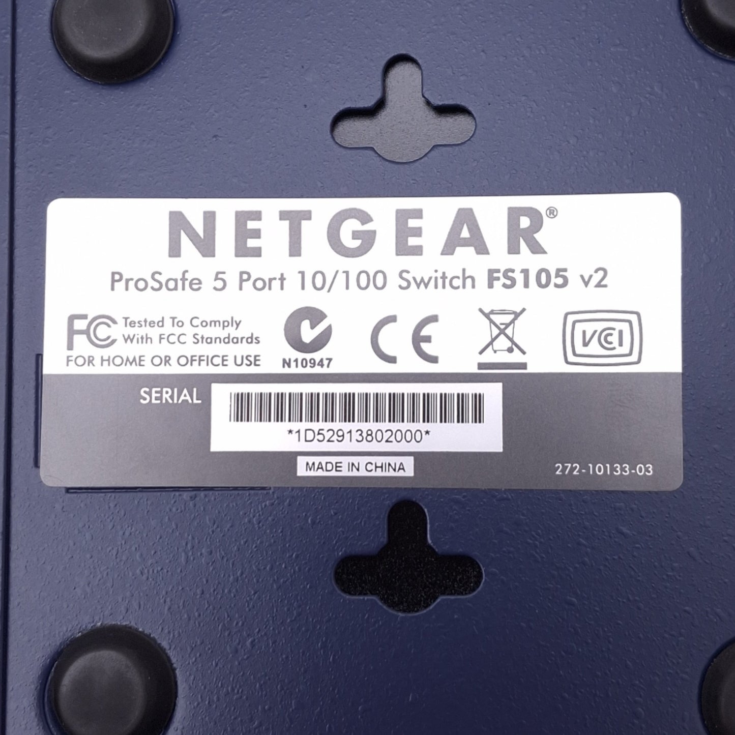 New – Open box Netgear FS105 ProSafe Fast Ethernet Switch, 5-Port, 10/100Mbps, 7.5VDC