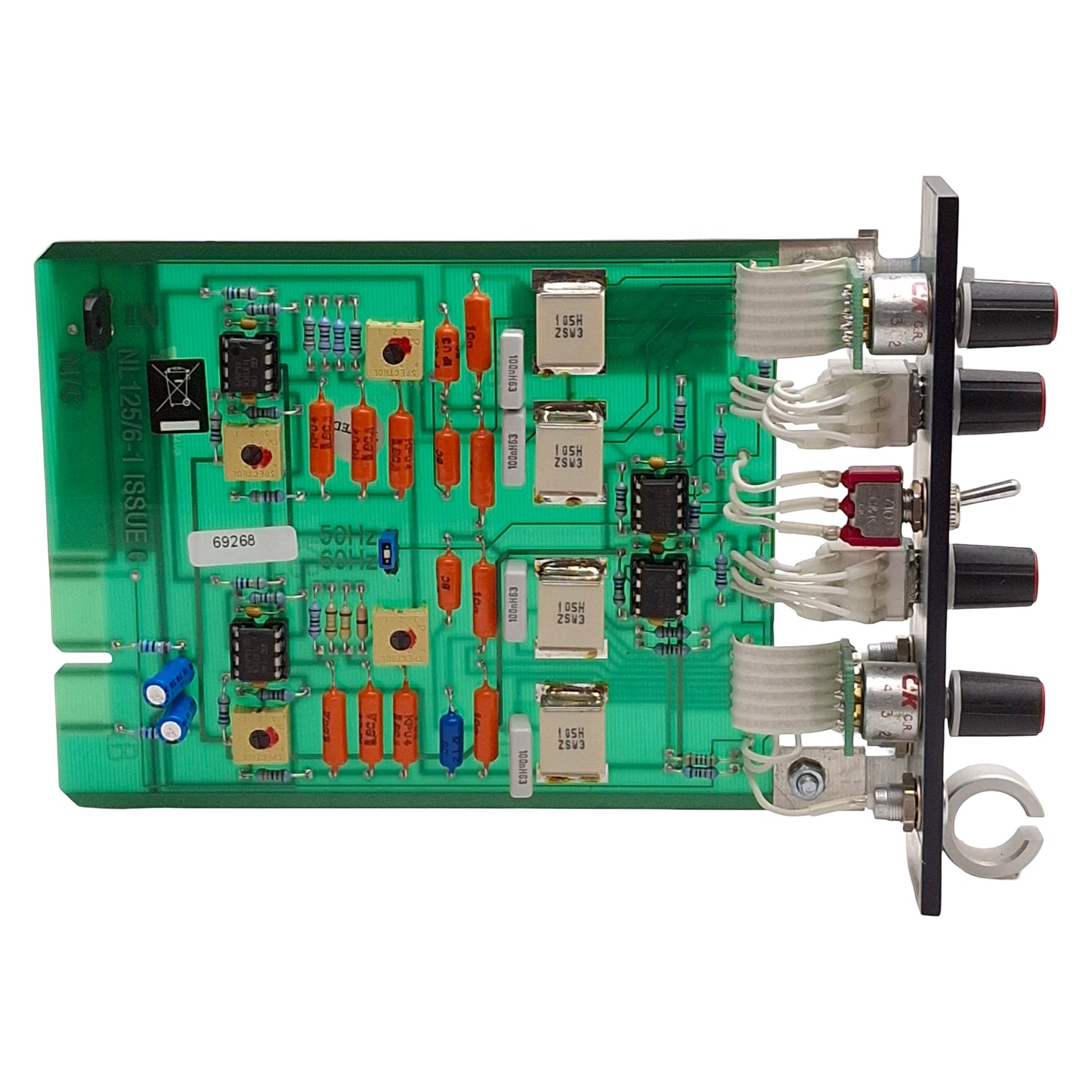 Used Digitimer NL125/6 NeuroLog Band Pass Filter Module, 50/60Hz Notch Filter, ±10VDC