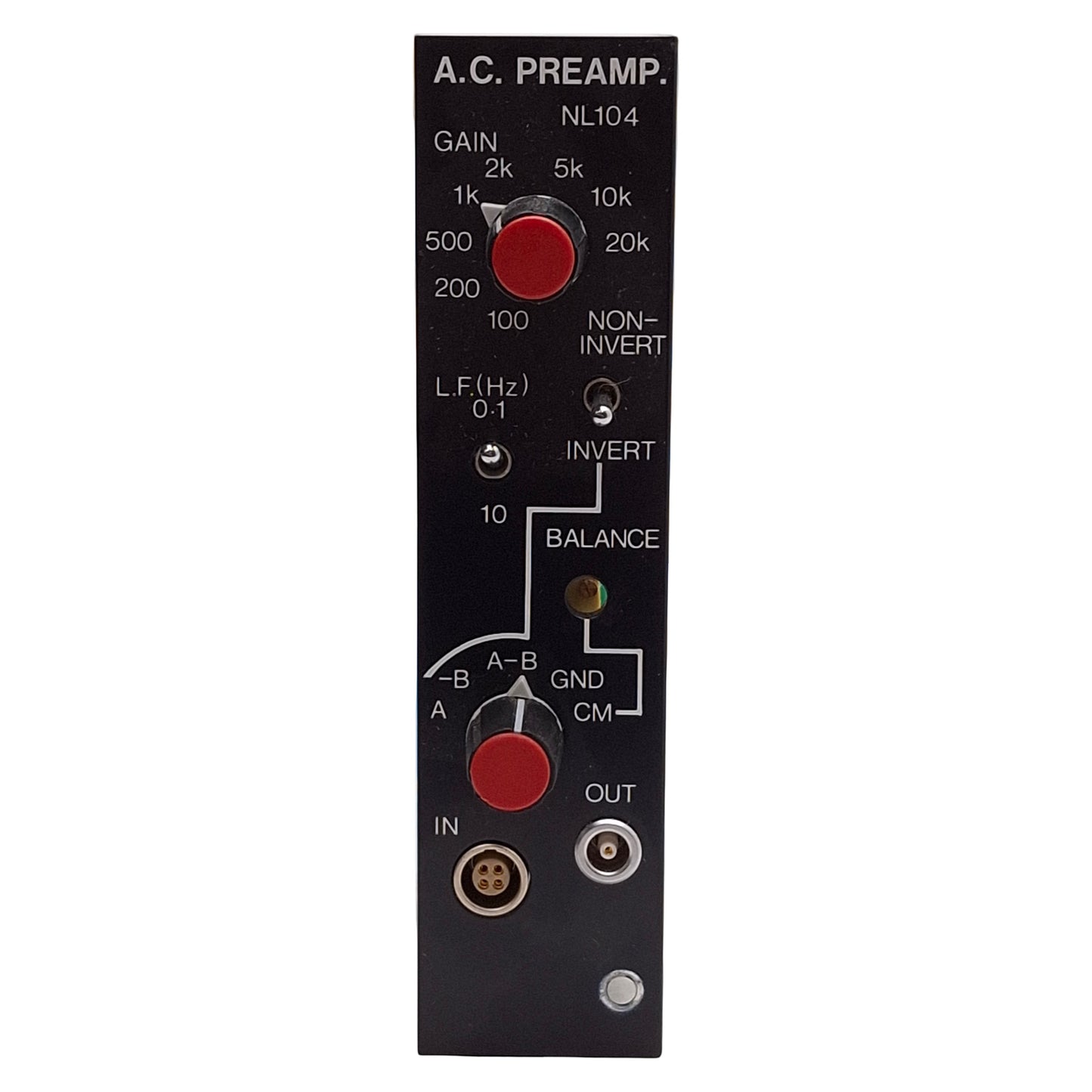 Used Digitimer NL104A NeuroLog AC Pre-Amplifier Module, 100-20k Gain *No Handle*