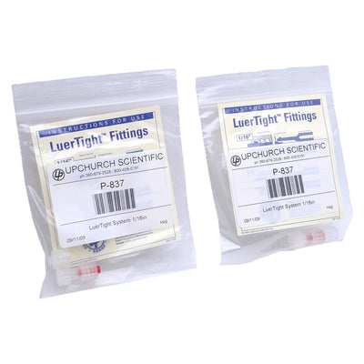 New Lot of 2 Upchurch Scientifics P-837 LuerTight System ø1/16" OD Tubing, 100psi