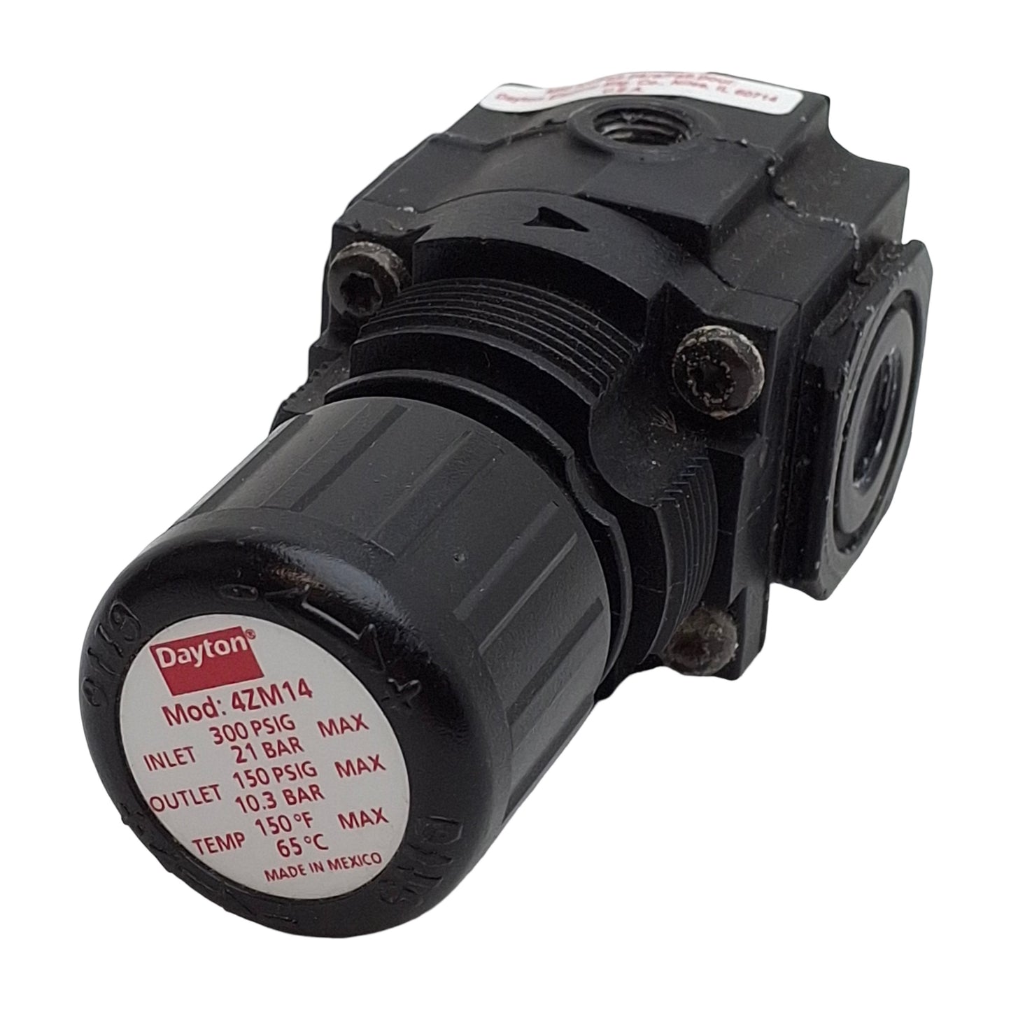 Used Dayton 4ZM14 Pneumatic Regulator, 300psig In, 150psig Set, 80cfm, 1/4in NPT