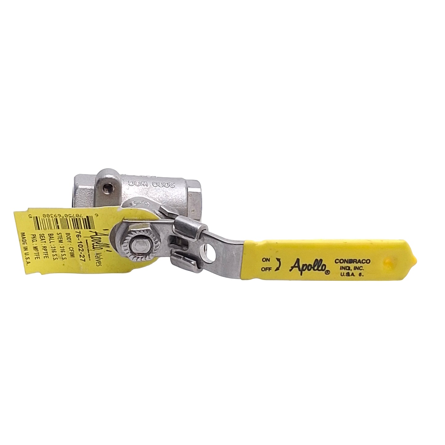 Used Apollo 76-102-27 Manual Ball Valve, Stainless Steel, 3/8in NPT Female, 150psi