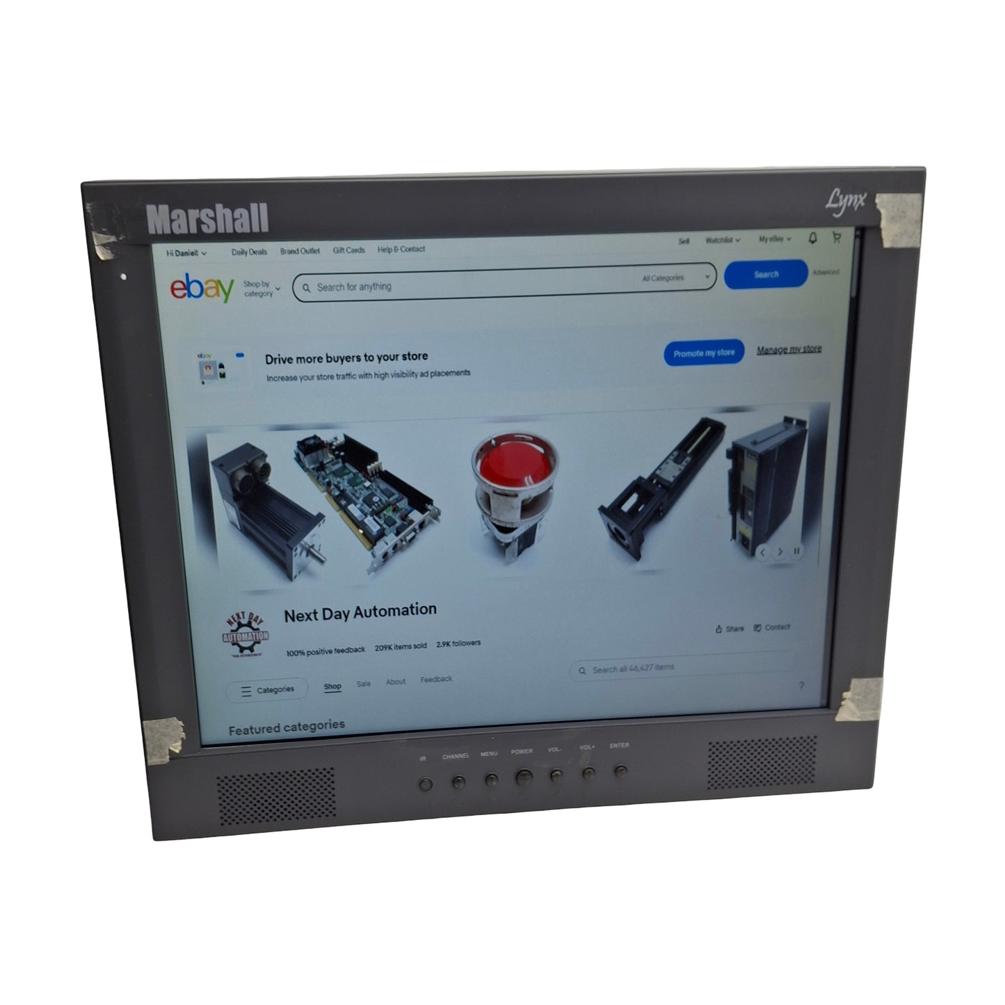 Used Marshall M-LYNX-15-WM LCD TFT Monitor, 15in, CVBS/HDMI/VGA Video, 100-230VAC