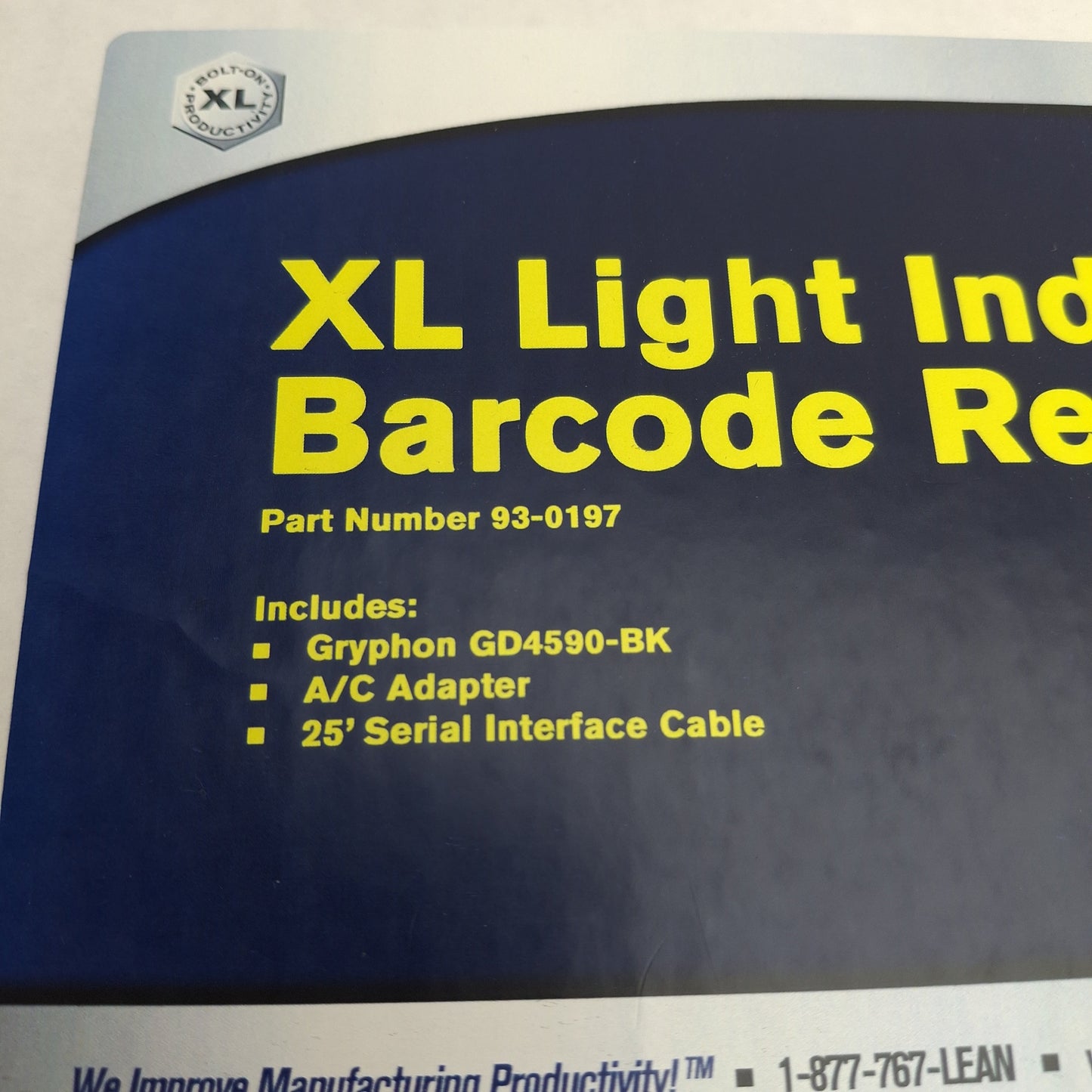 Used Vorne 93-0197 Light Industrial Barcode Scanner Kit, 1D 2D, 1280x800, 4-14VDC