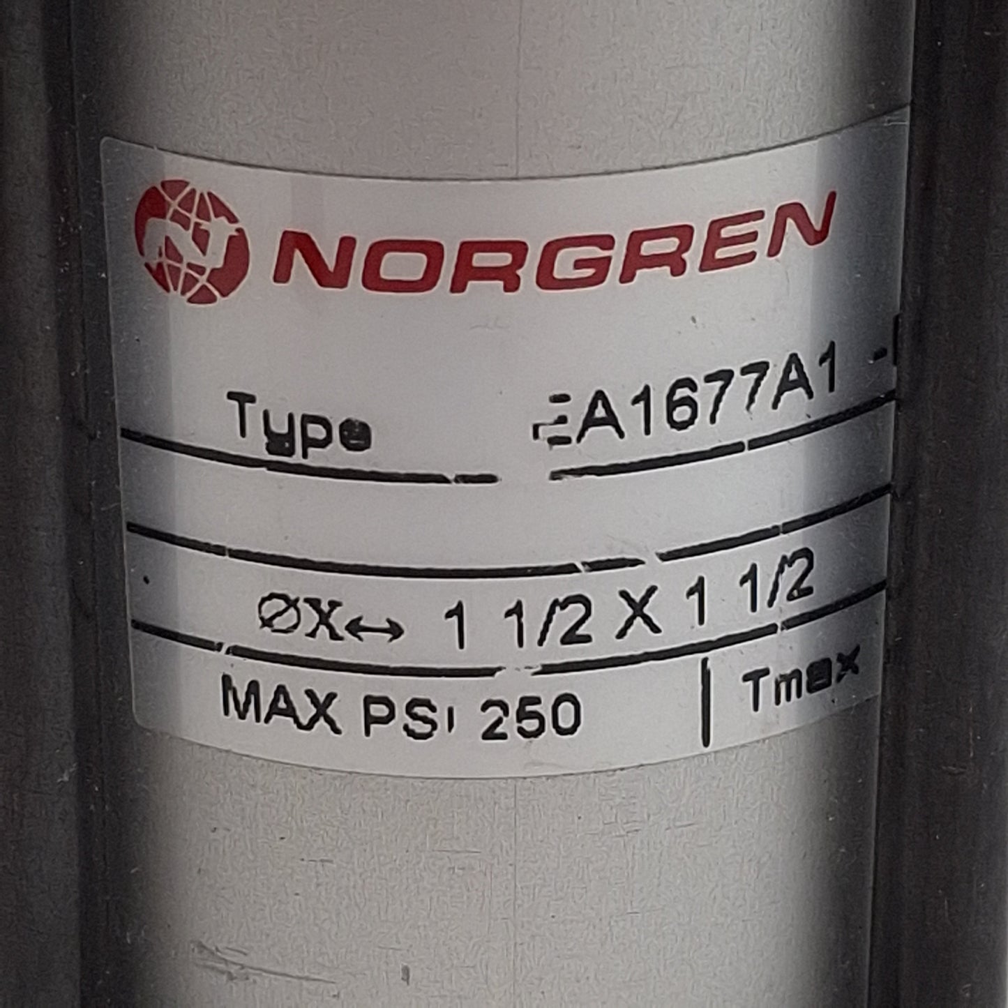 Used Norgren EA1677A1 A03-UM Pneumatic Cylinder ø1-1/2" Bore, 1-1/2" Stroke, 3/8" NPT