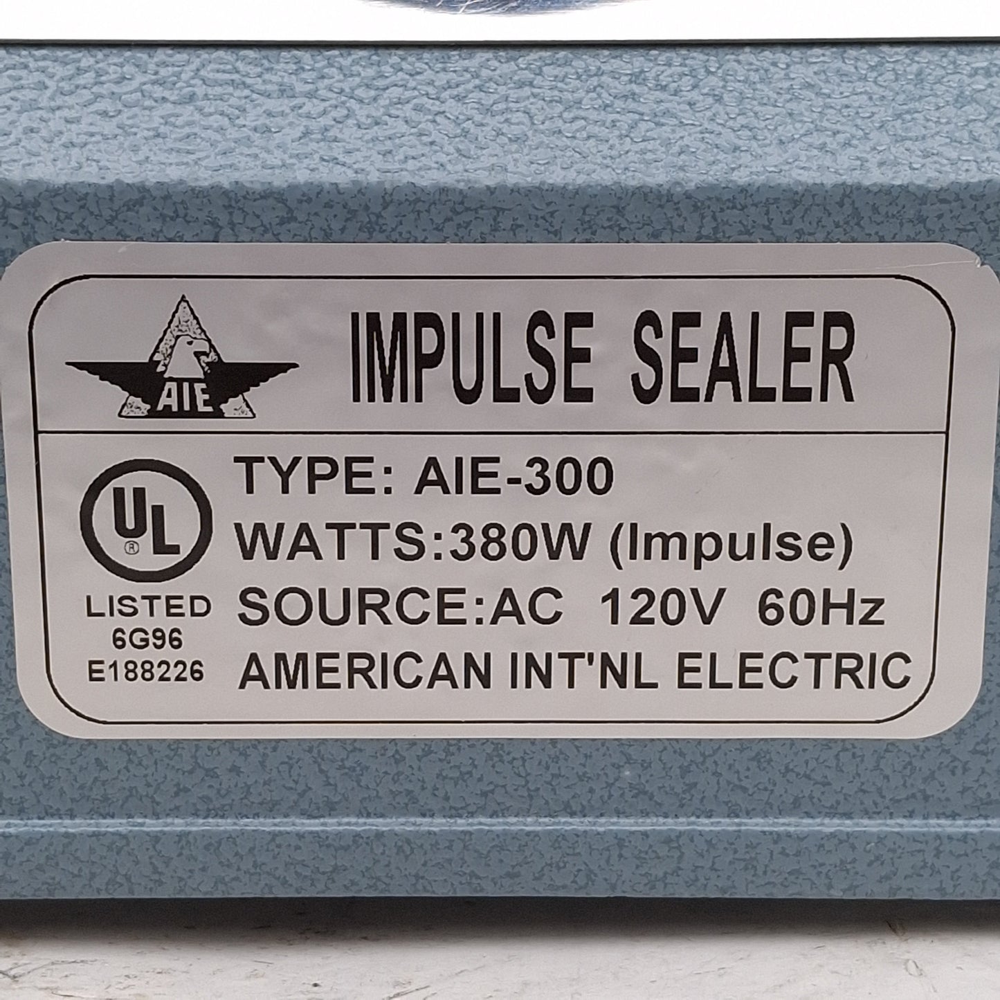 Used AIE AIE-300 Hand Impulse Sealer & Element Replacement Kit, 12"x2mm, 380W, 120VAC