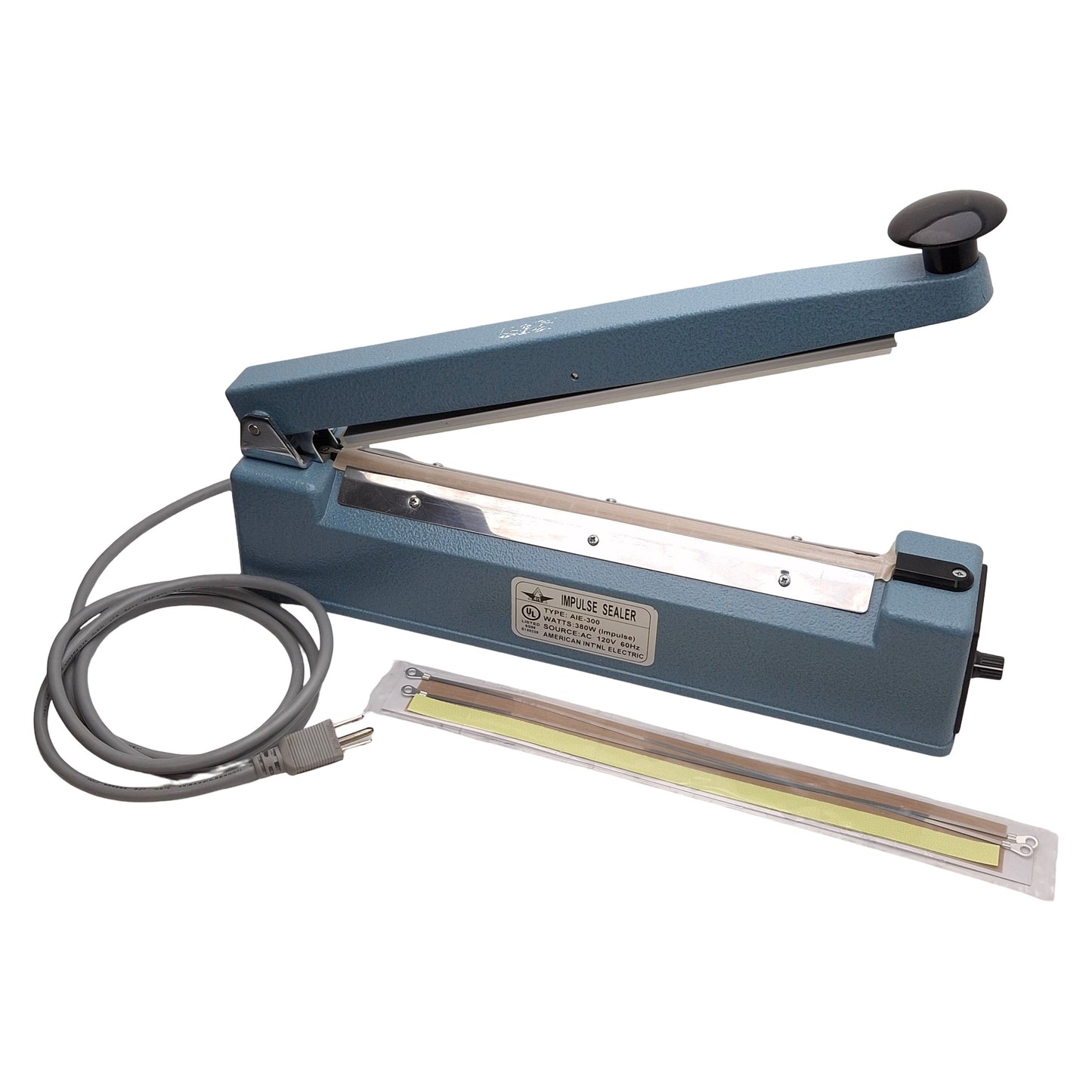 Used AIE AIE-300 Hand Impulse Sealer & Element Replacement Kit, 12"x2mm, 380W, 120VAC