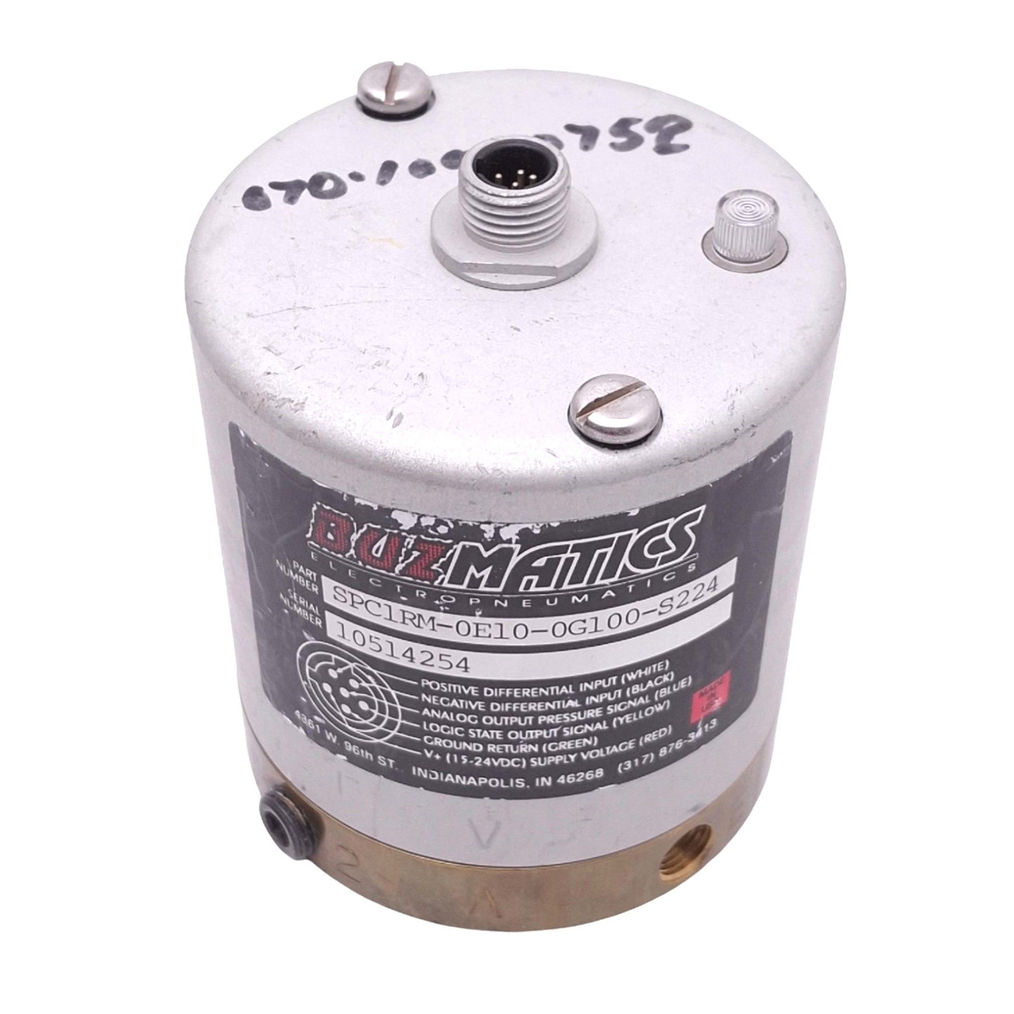 Used Marsh Bellofram SPC1RM-0E10-0G100-S224 Pressure Transducer, 15-24VDC, 0-10V
