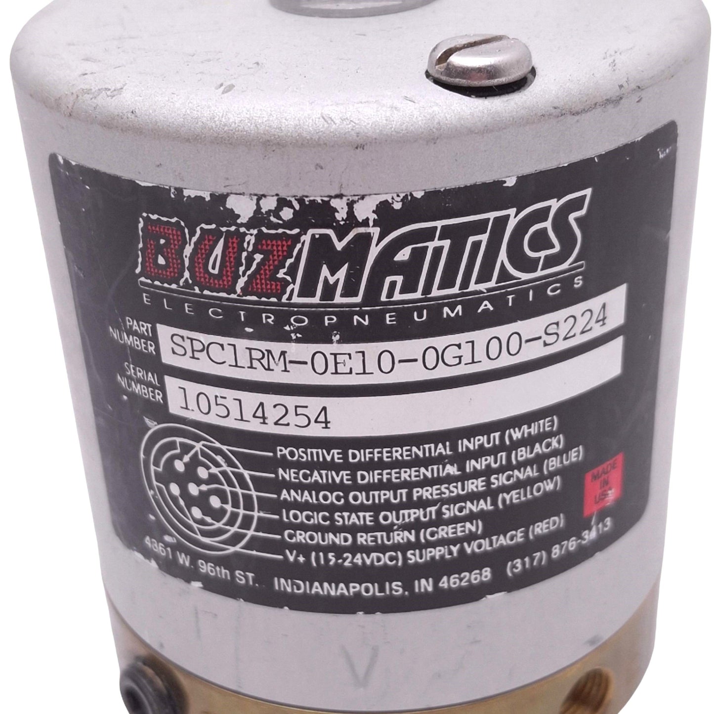 Used Marsh Bellofram SPC1RM-0E10-0G100-S224 Pressure Transducer, 15-24VDC, 0-10V