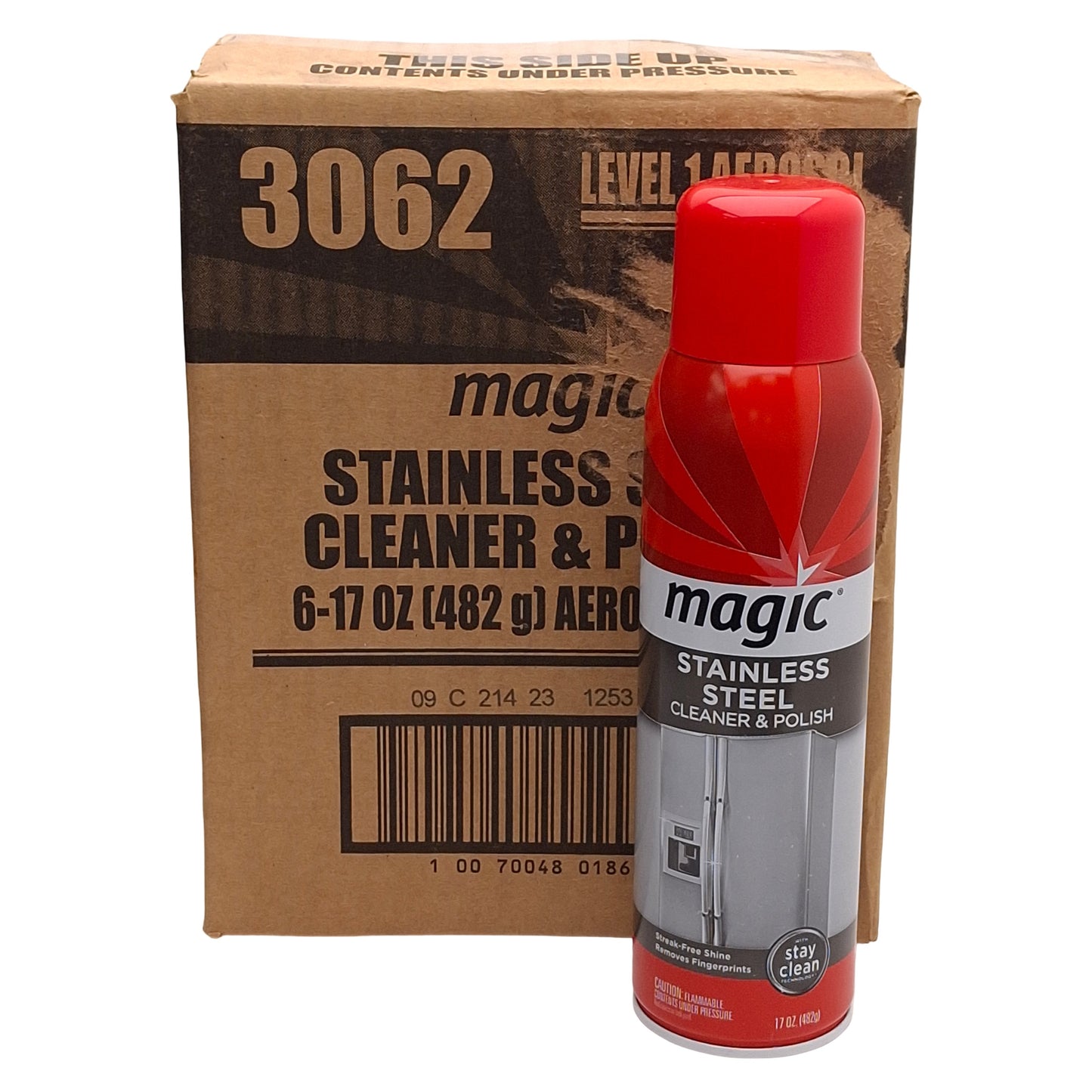 New Lot of 6 Magic 3062 Stainless Steel Cleaner & Polish, 17oz Aerosol Cans