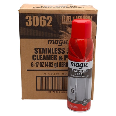 New Lot of 6 Magic 3062 Stainless Steel Cleaner & Polish, 17oz Aerosol Cans