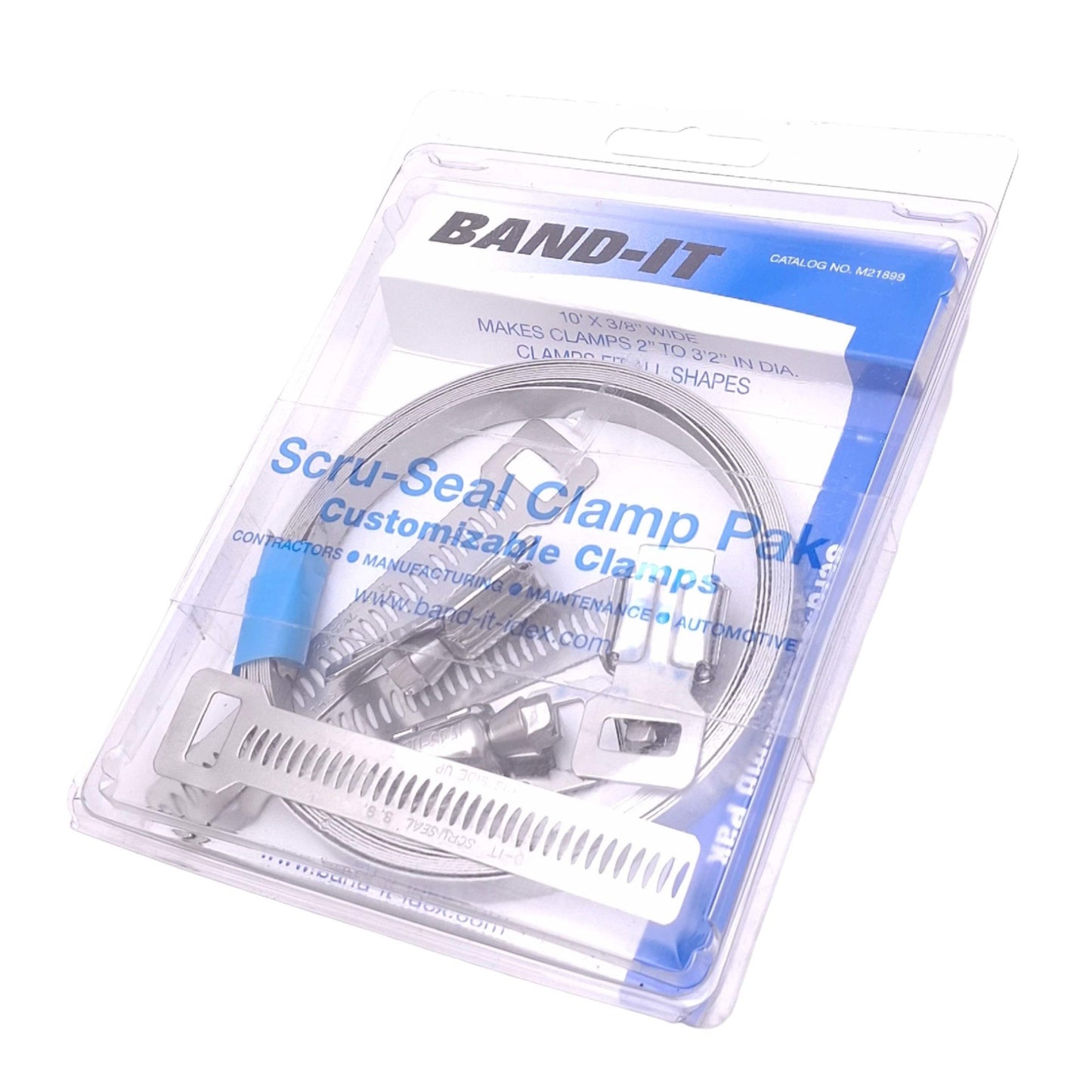 New Band-It M21899 Scru-Seal Clamp Pack, 10ft VALU-STRAP Band, 3x Scru-Seal Racks