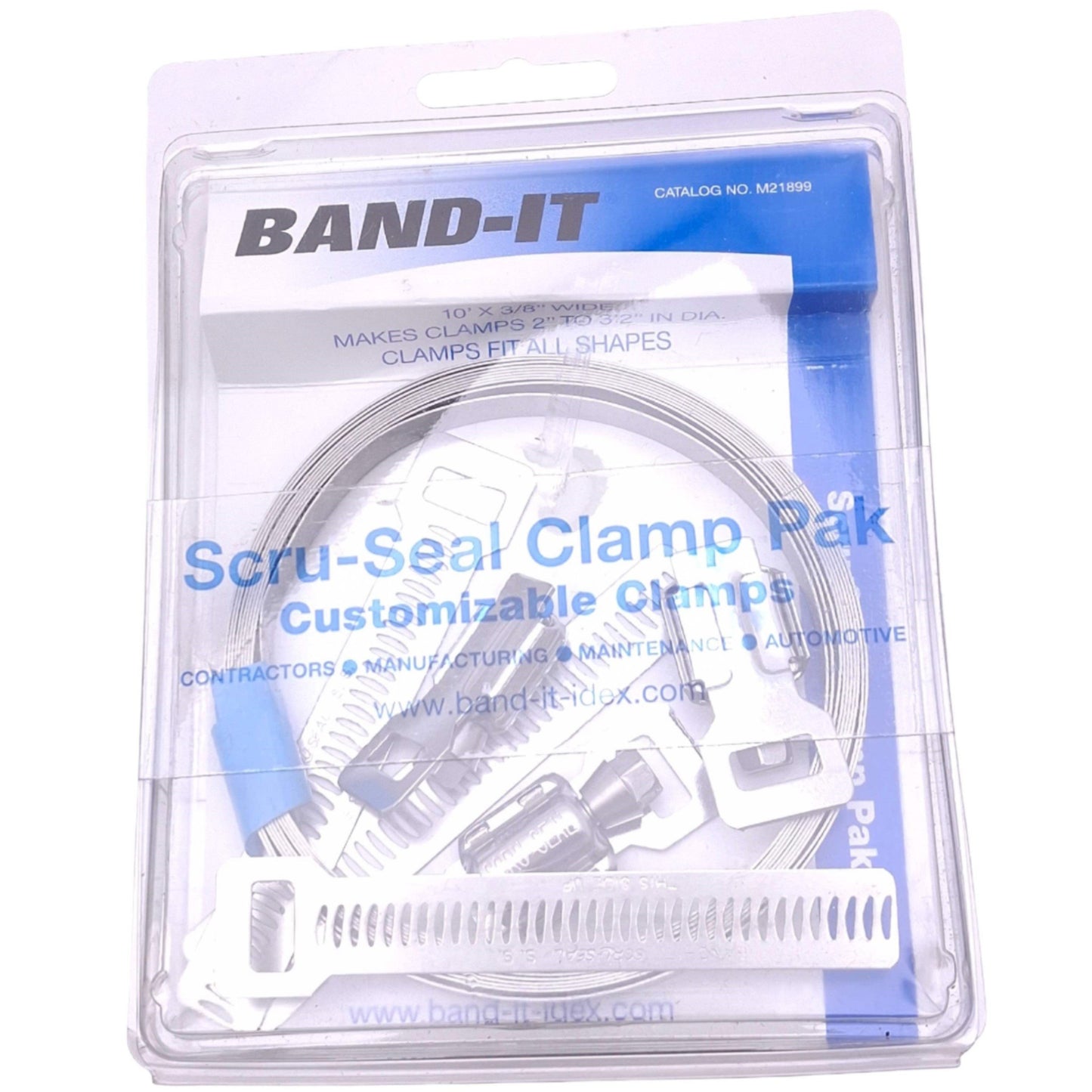 New Band-It M21899 Scru-Seal Clamp Pack, 10ft VALU-STRAP Band, 3x Scru-Seal Racks