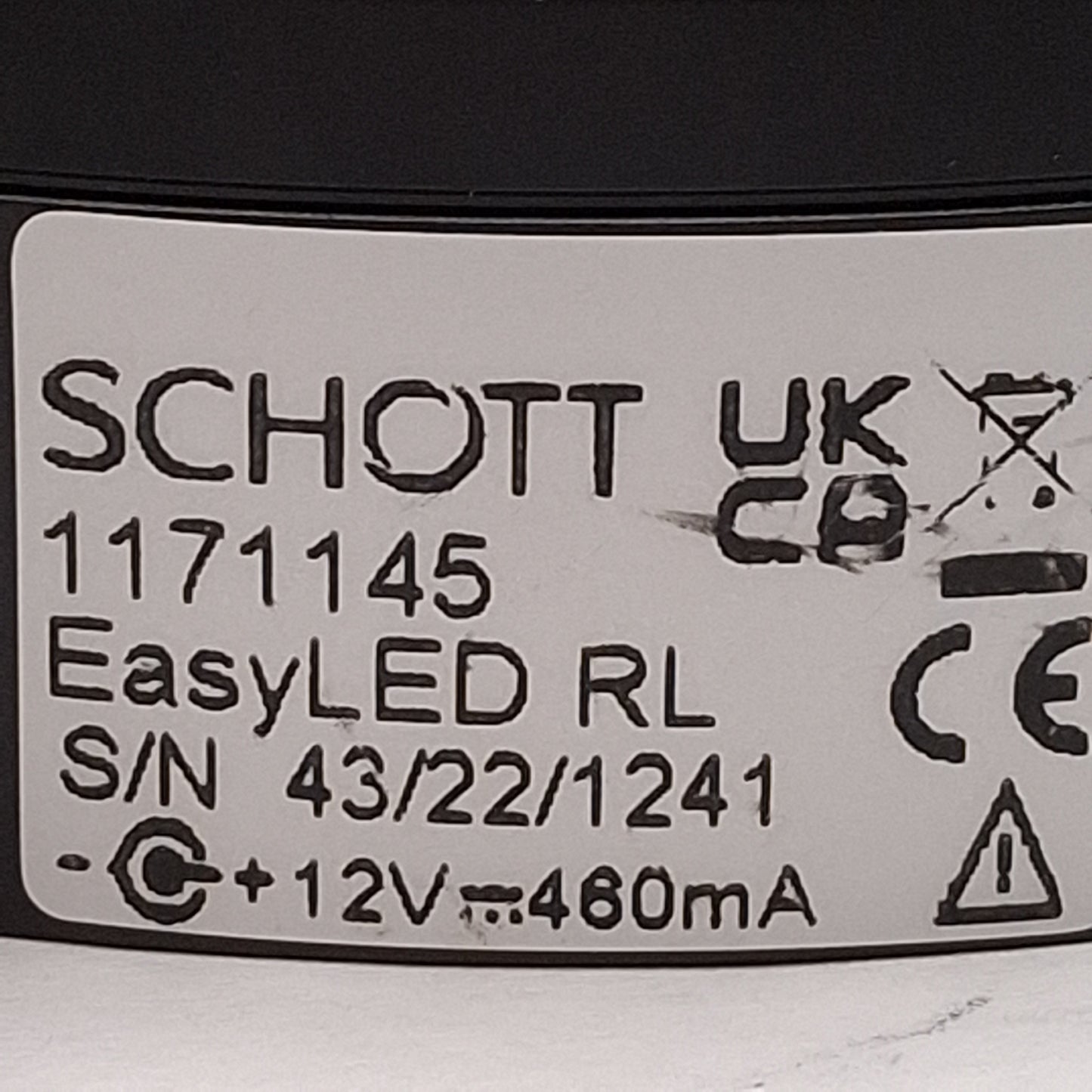 Used Schott 1171145 EasyLED Ringlight System, ø66mm, 55-135mm WD, 5600K, 12VDC
