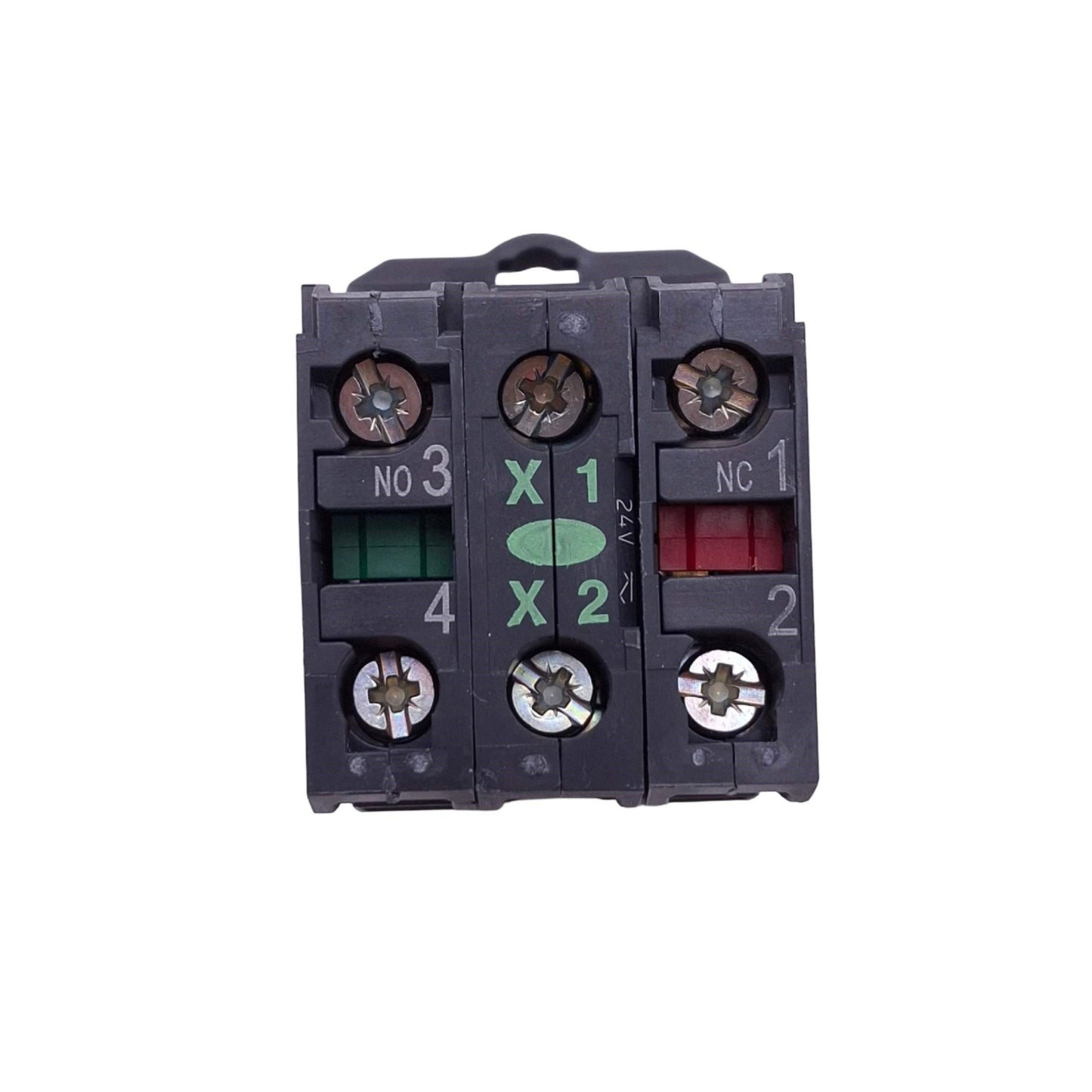 New Schneider Electric ZB5AW0B35 Green Illuminated Contact Block, 1NO 1NC, 24V Lamp