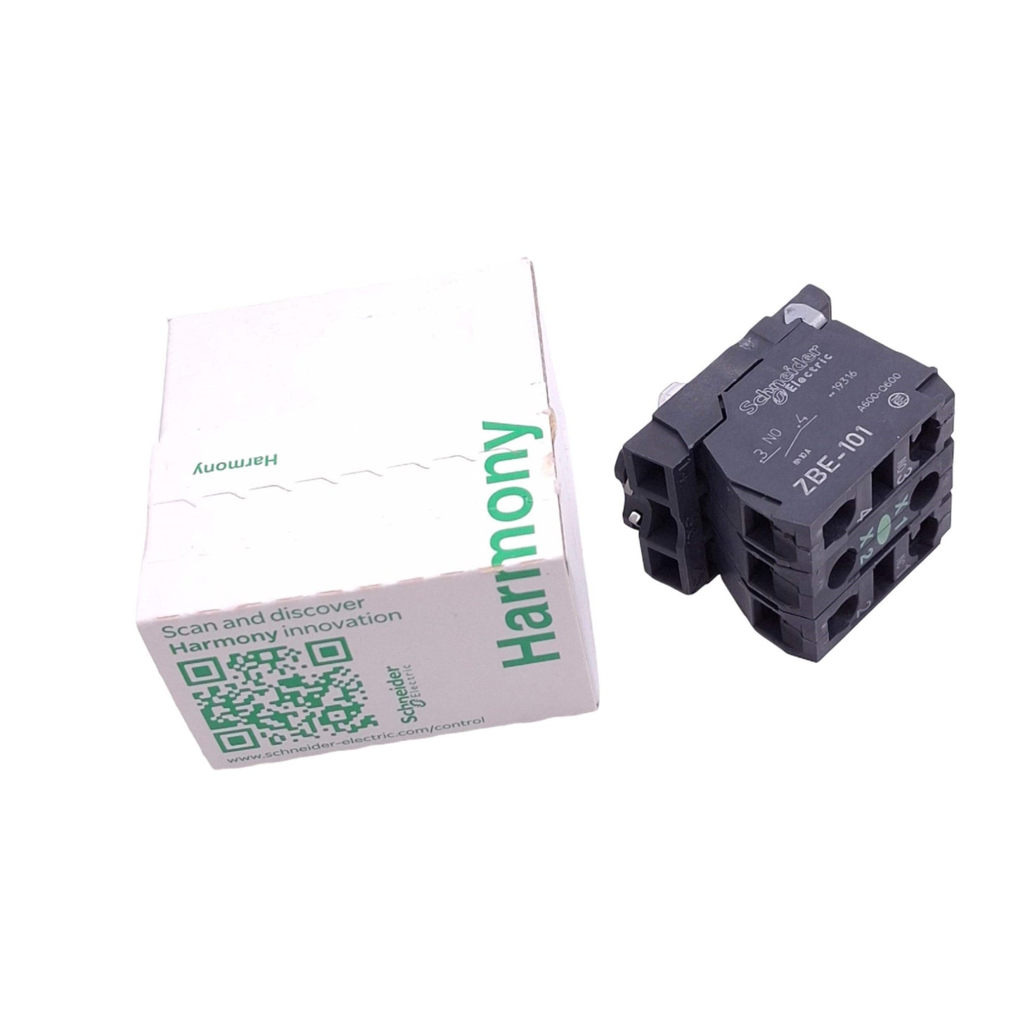 New Schneider Electric ZB5AW0B35 Green Illuminated Contact Block, 1NO 1NC, 24V Lamp