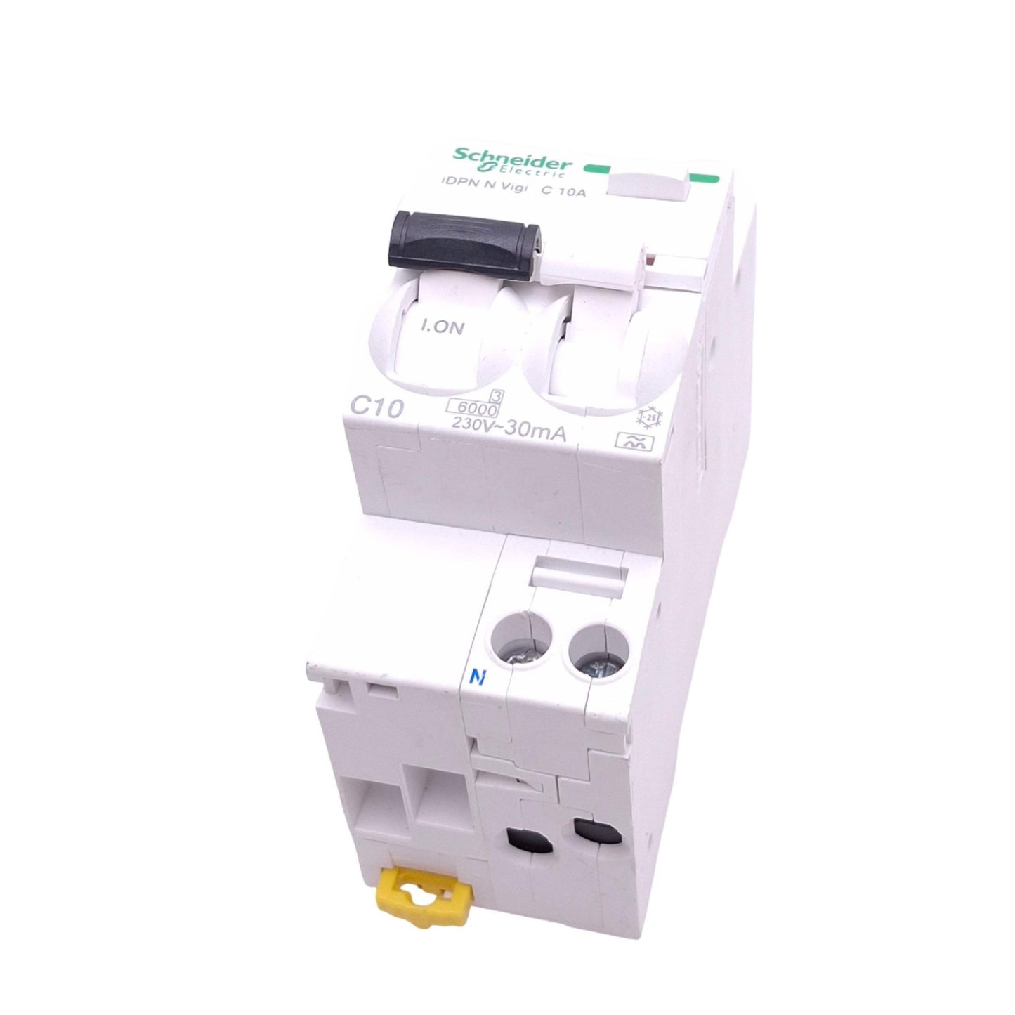 Used Schneider Electric A9D32610 Acti9 iDPN N Vigni Circuit Breaker, 1P+N 10A, 230VAC