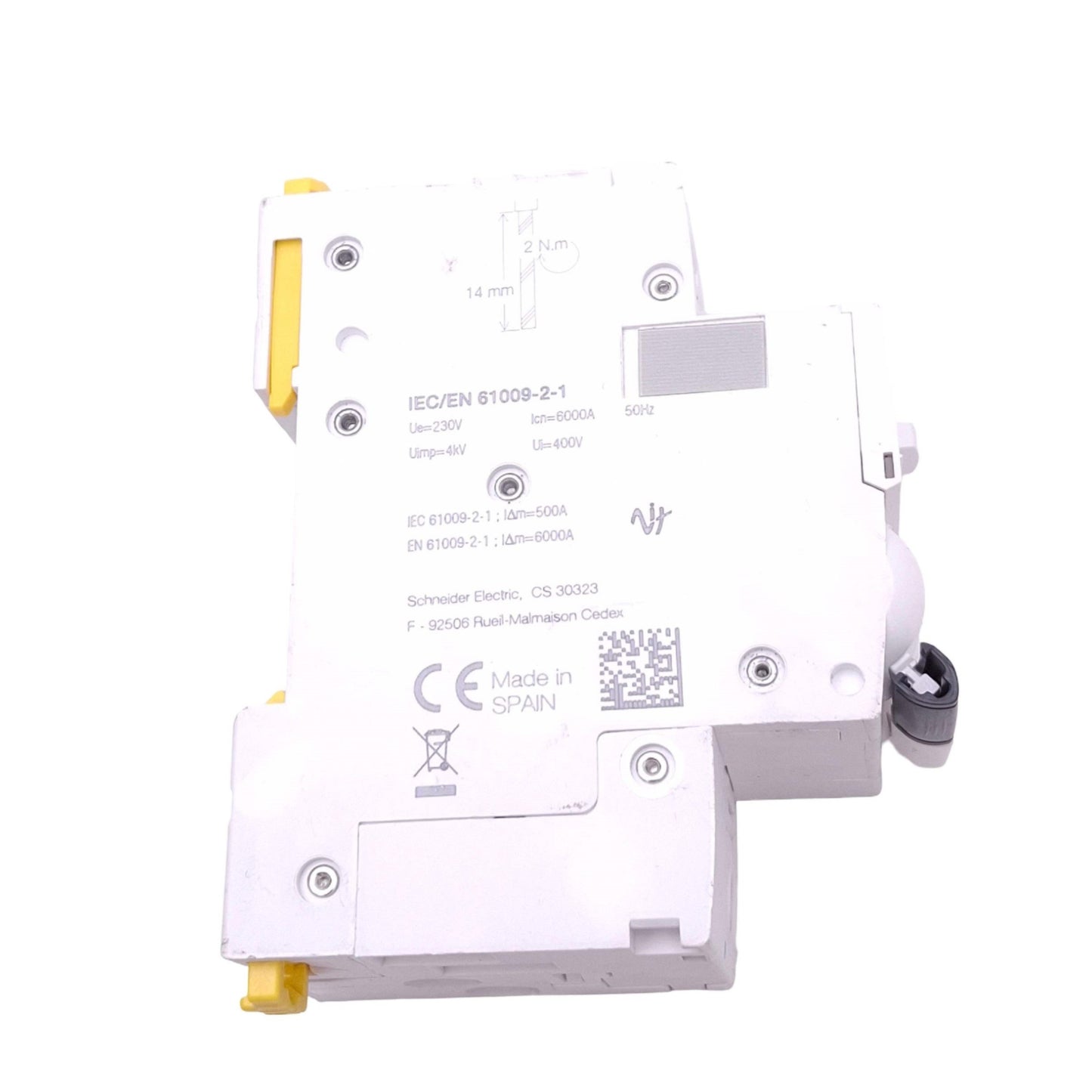 Used Schneider Electric A9D32610 Acti9 iDPN N Vigni Circuit Breaker, 1P+N 10A, 230VAC