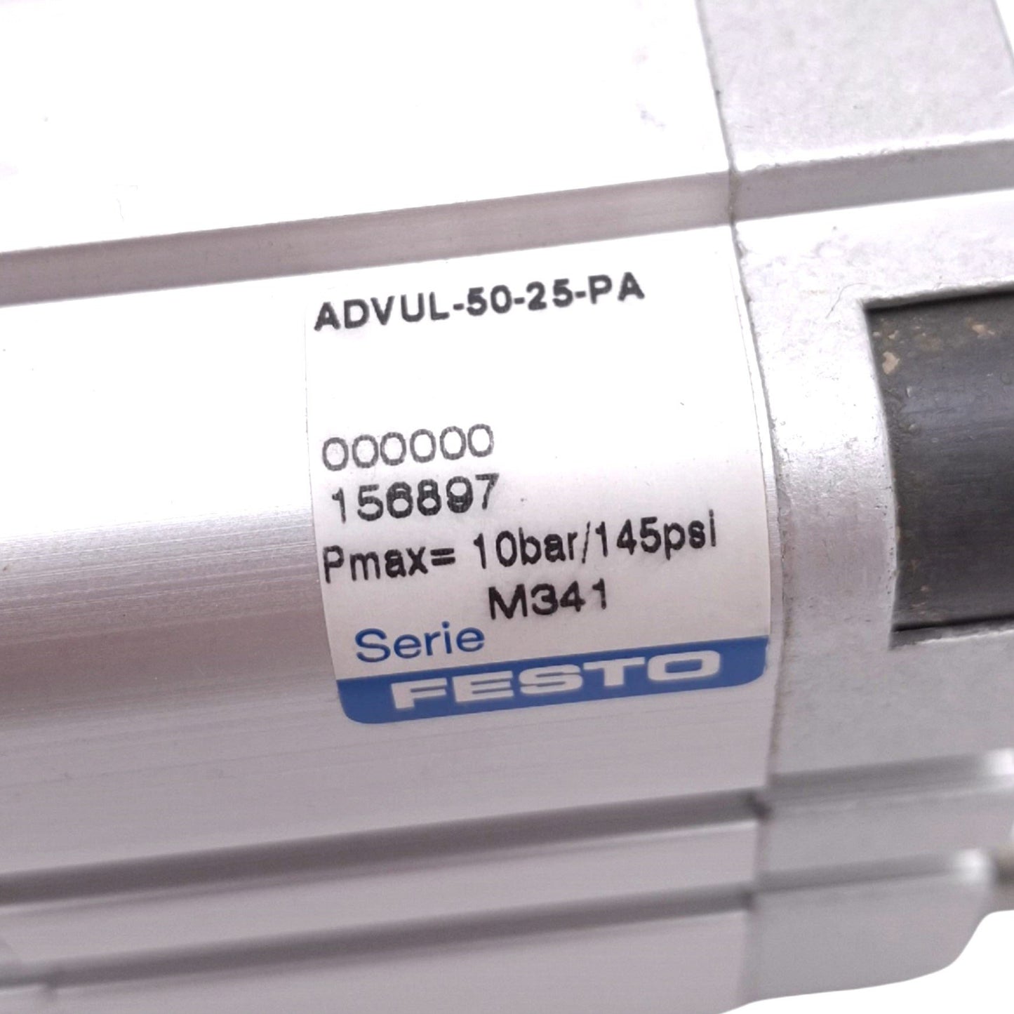 Used Festo ADVUL-50-25-PA Pneumatic Cylinder, 50mm Bore, 25mm Stroke, G1/8", 145psi