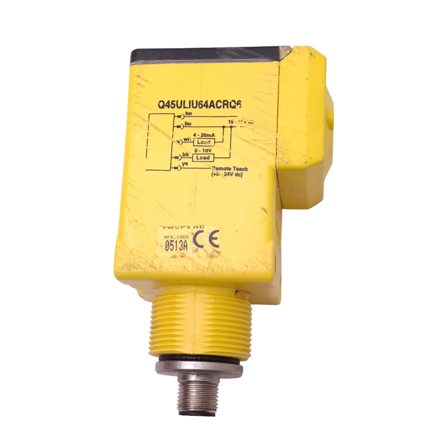 Used Banner Q45ULIU64ACRQ6 Ultrasonic Sensor, 1.4m Range, 0-10V 4-20mA Out, 24VDC In