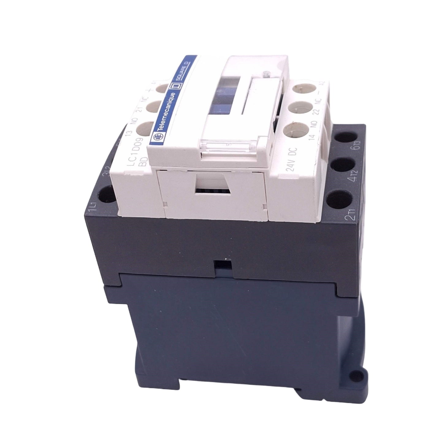 Used Telemecanique LC1D09BD Contactor, 3PST-NO + 1NO 1NC Aux, 5HP Max, 24VDC Coil