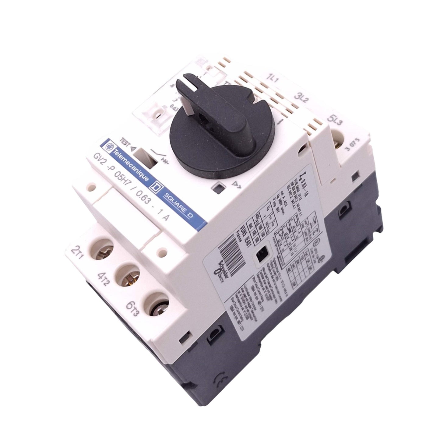 New Telemecanique GV2-P05H7 Motor Circuit Breaker, 3-Pole, 0.63-1A, 0.25kW Max