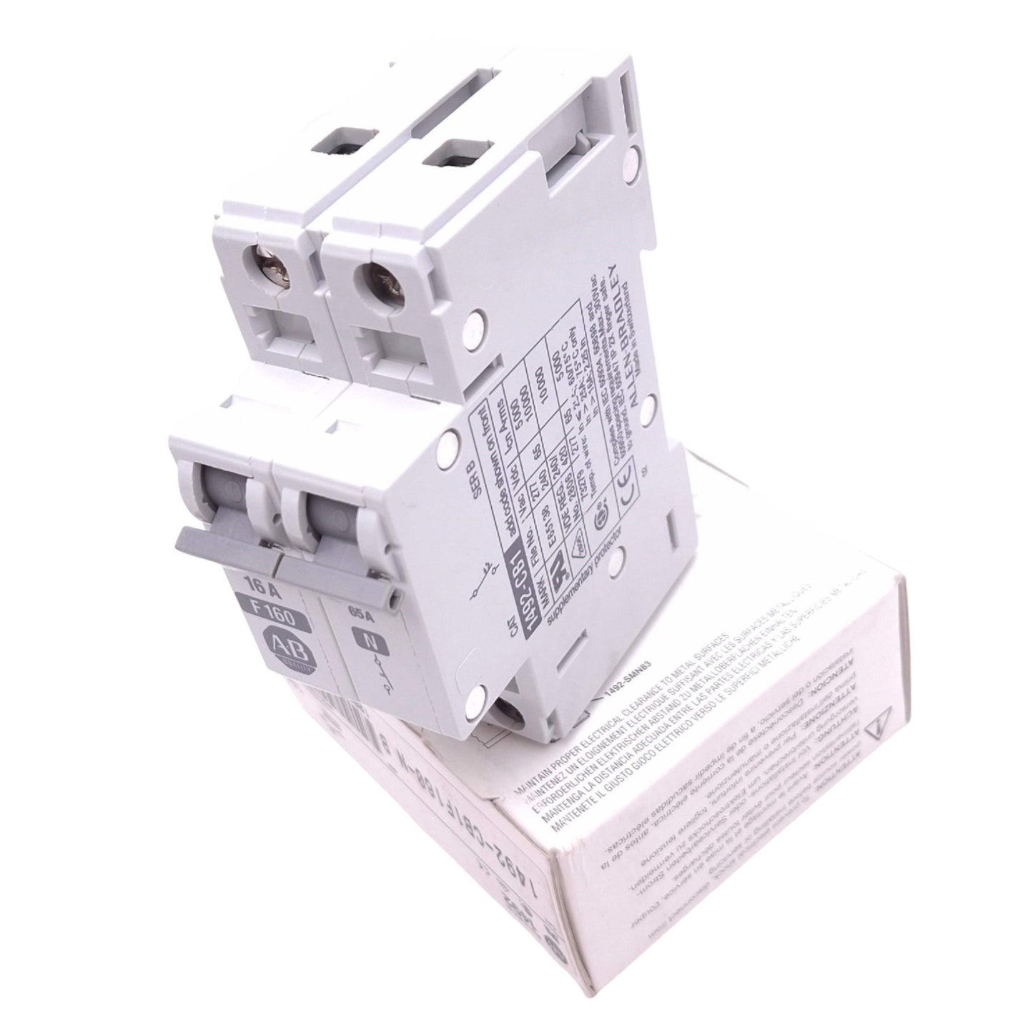 New Allen Bradley 1492-CB1F160-N Supplementary Circuit Breaker, 1+N Pole, 16A, 277V