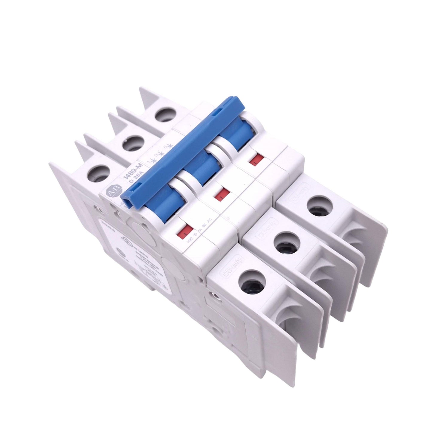 Used Allen Bradley 1489-M3D250 Circuit Breaker, 3-Pole 25A, 480Y/277VAC Max, DIN Rail