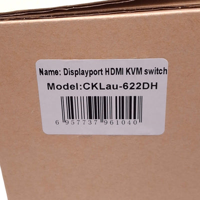 New CKLau CKLau-622DH KVM Switch Kit, 2-Port Dual Monitor, Display Port HDMI, 5VDC