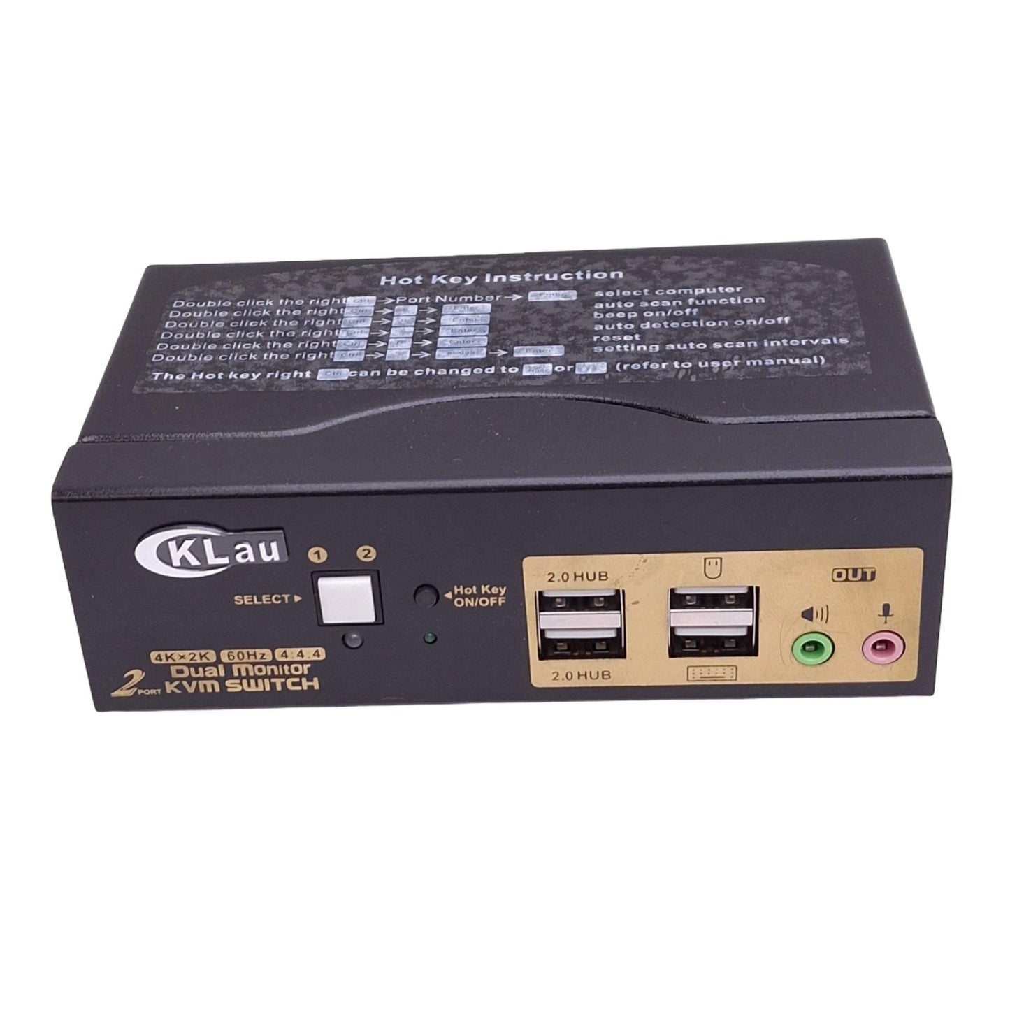 New CKLau CKLau-622DH KVM Switch Kit, 2-Port Dual Monitor, Display Port HDMI, 5VDC