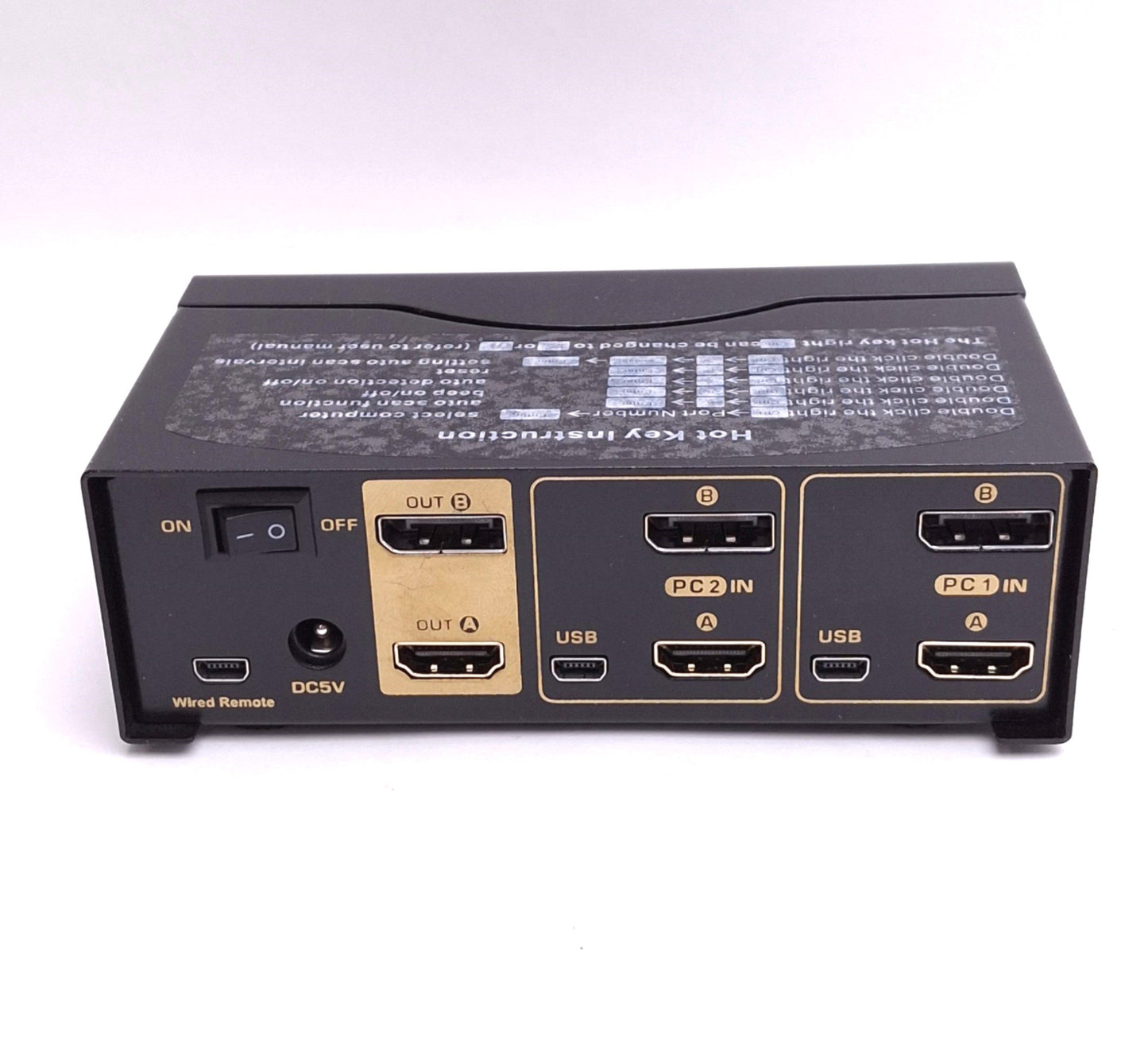 New CKLau CKLau-622DH KVM Switch Kit, 2-Port Dual Monitor, Display Port HDMI, 5VDC